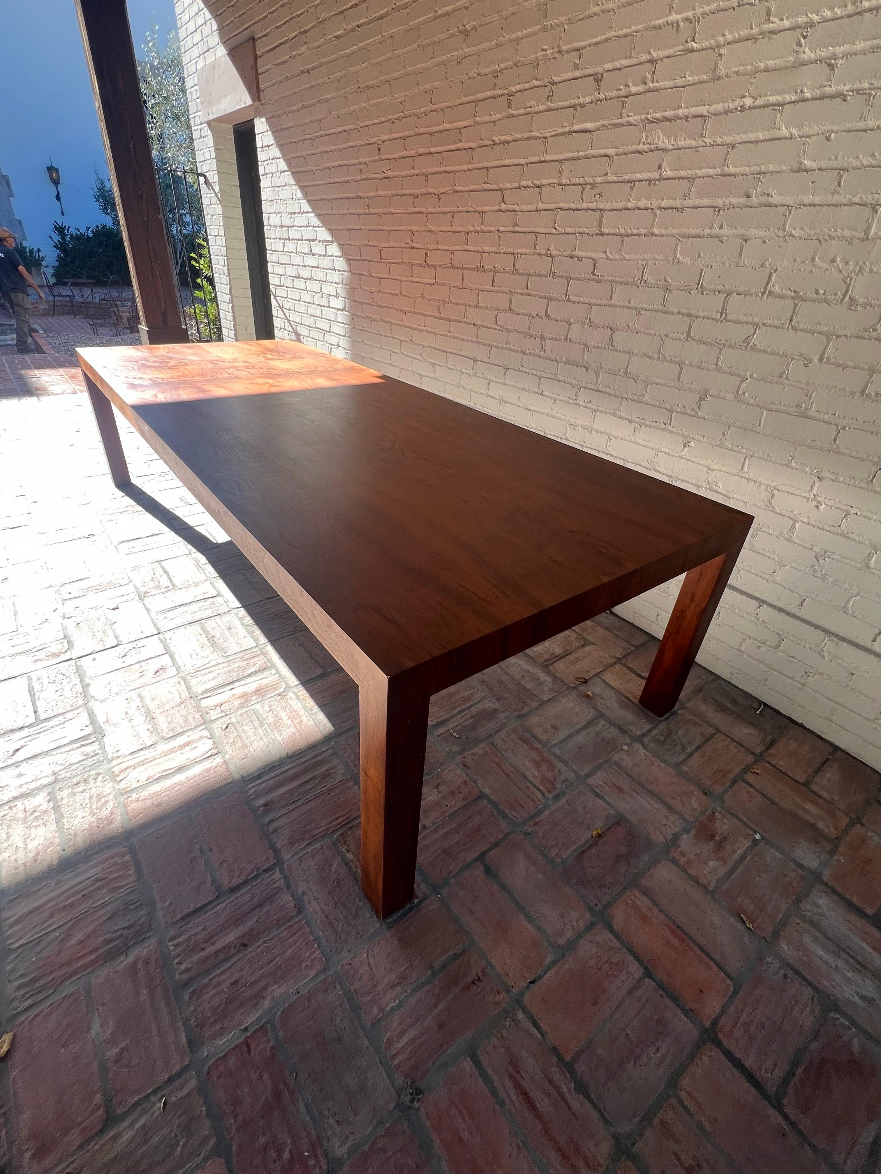 Monumental Parsons Dining XLarge Table Bookmatched Walnut Custom Made For Sale 5