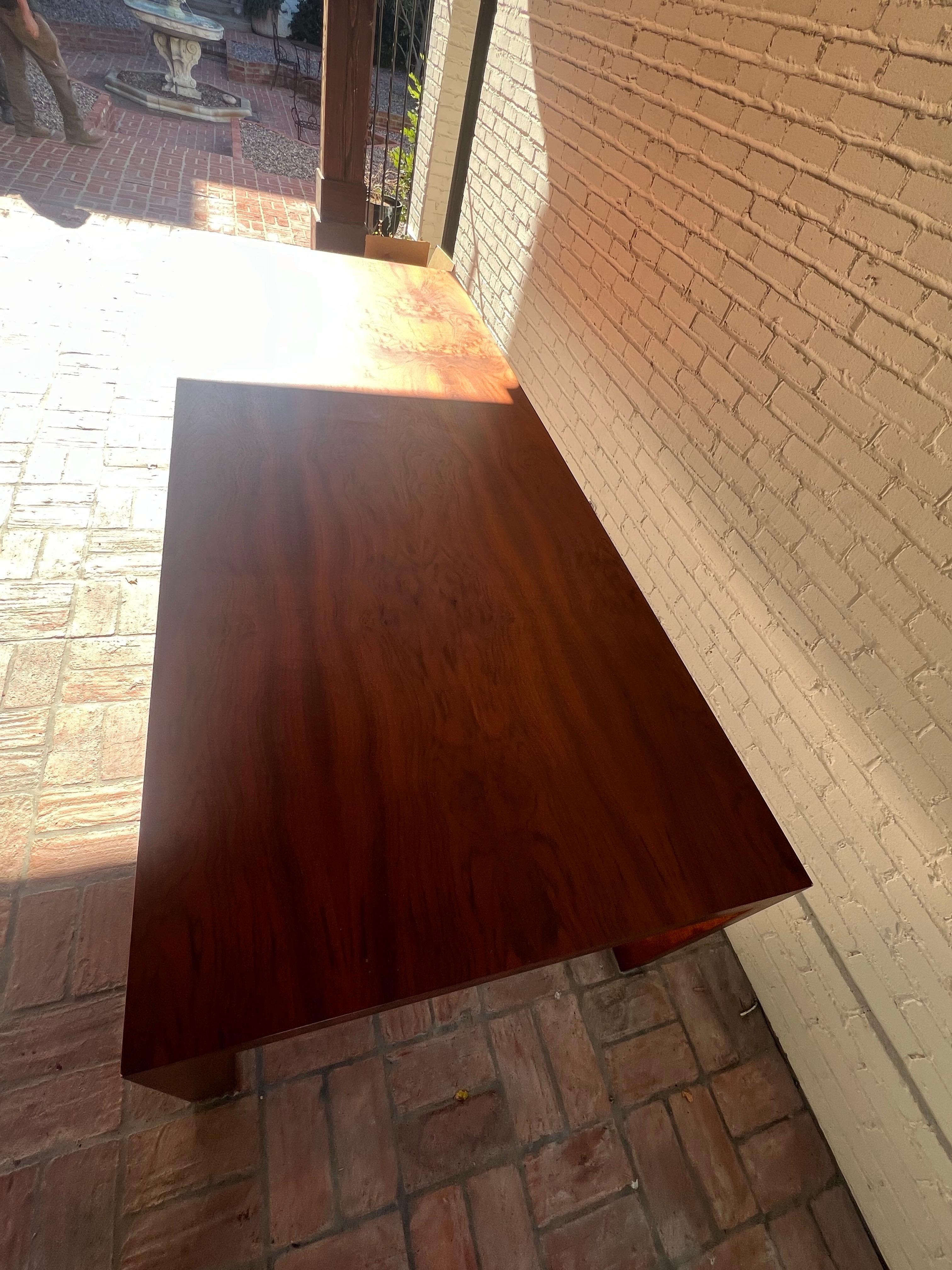 Monumental Parsons Dining XLarge Table Bookmatched Walnut Custom Made For Sale 6