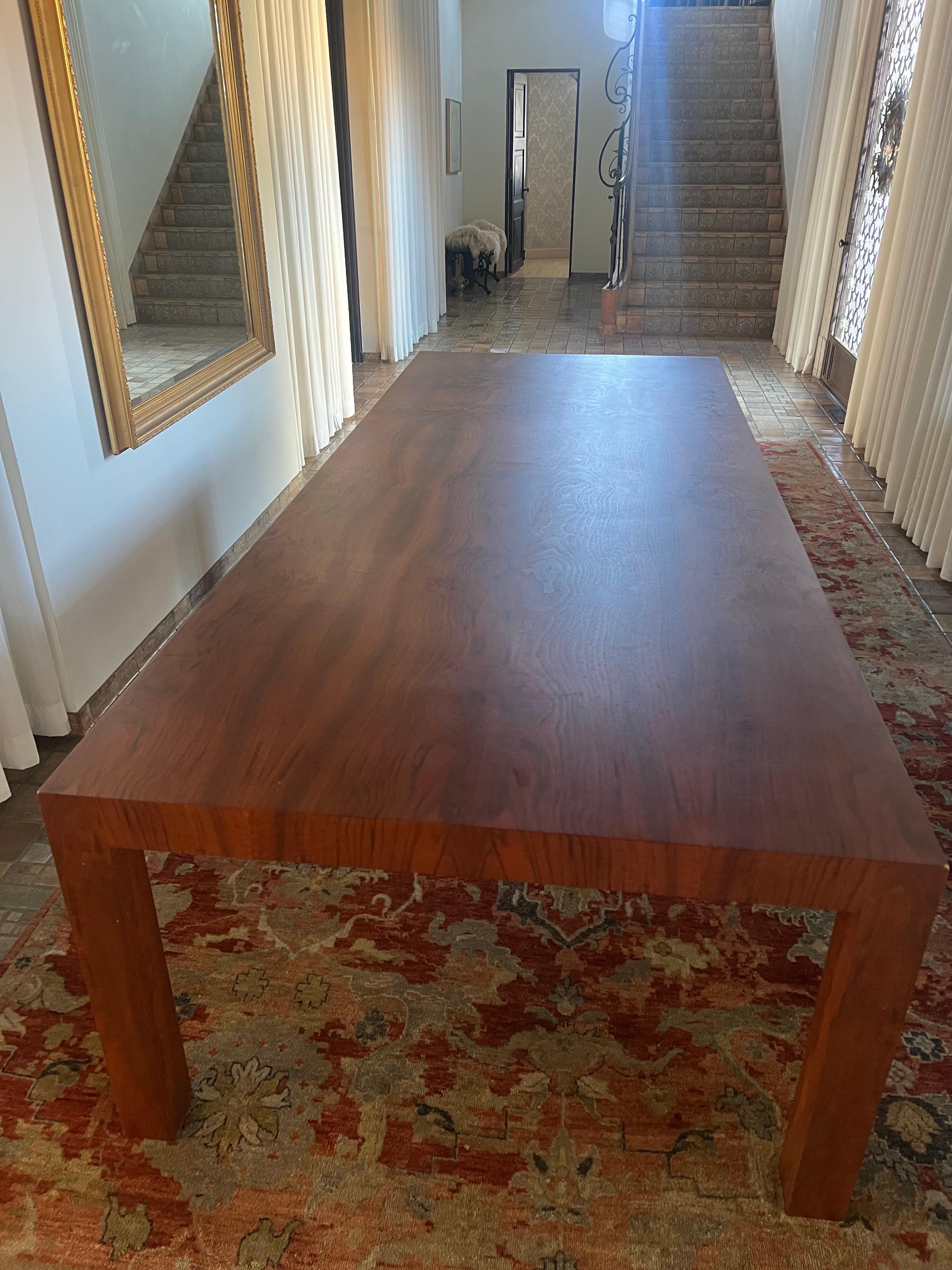American Monumental Parsons Dining XLarge Table Bookmatched Walnut Custom Made For Sale