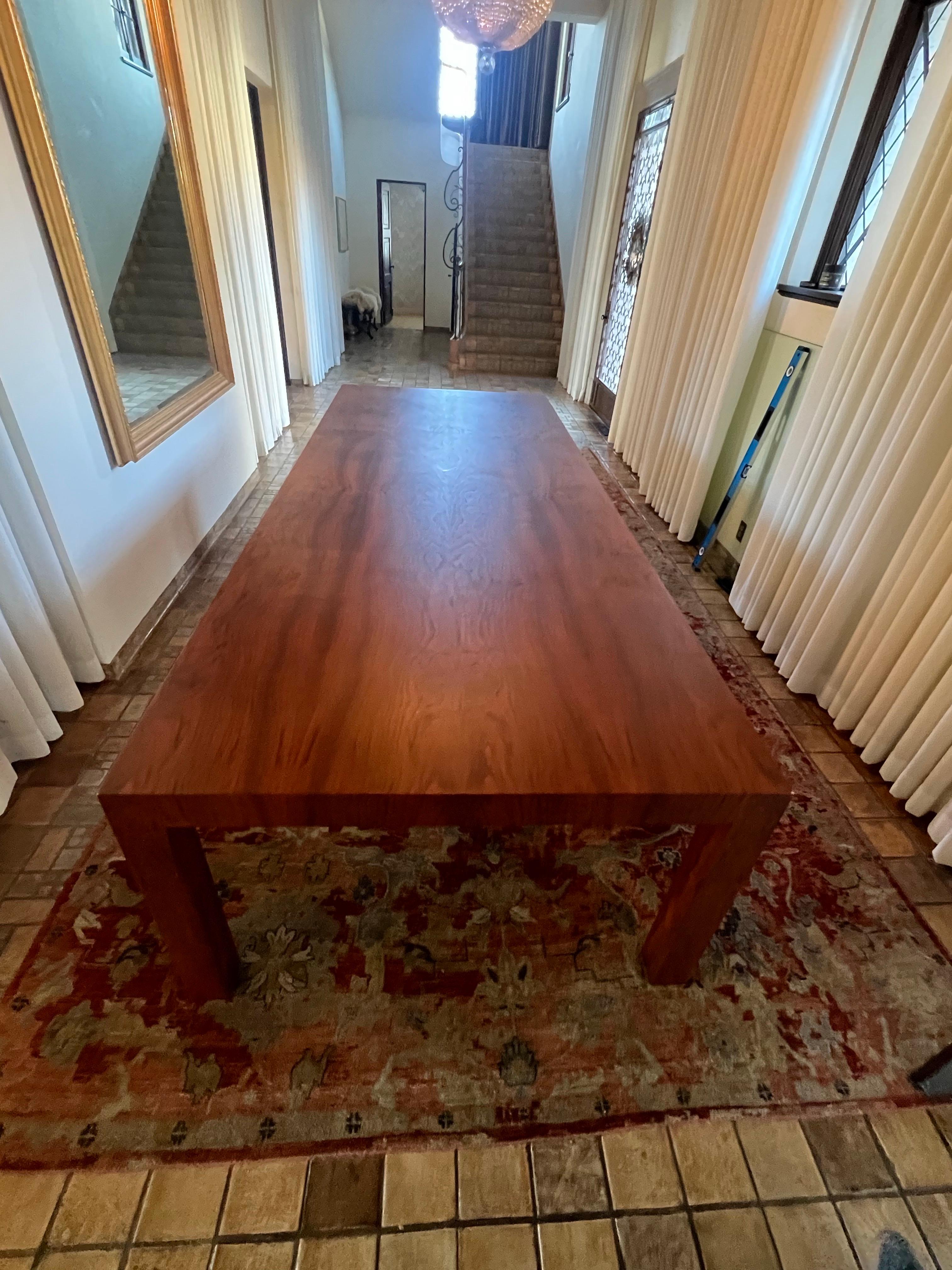 Monumental Parsons Dining XLarge Table Bookmatched Walnut Custom Made For Sale 1