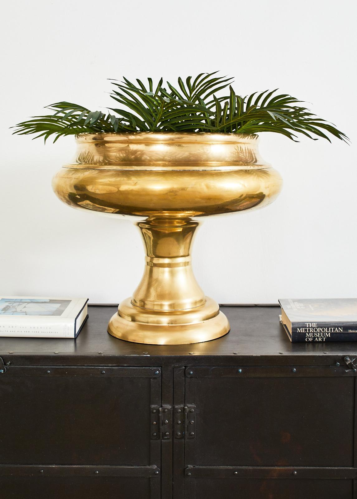 Monumental Patinated Brass Champagne Wine Cooler Bucket Urn 6