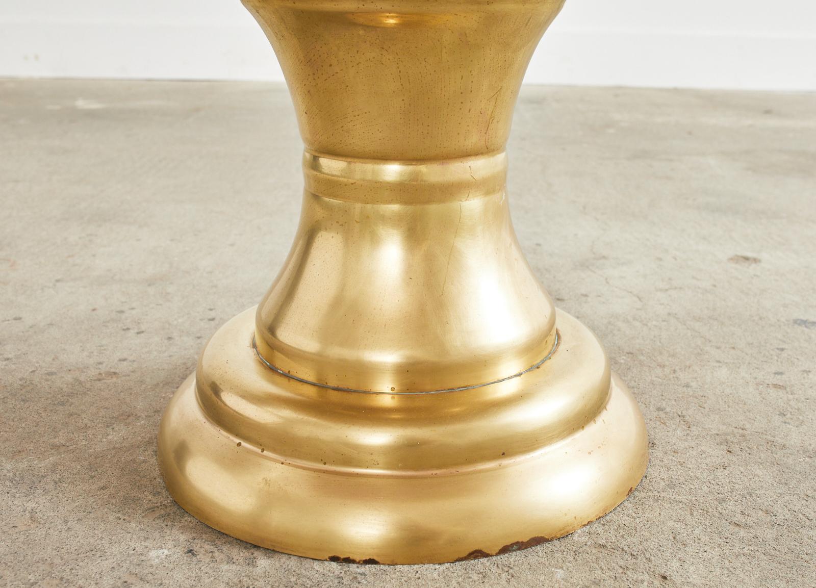 Monumental Patinated Brass Champagne Wine Cooler Bucket Urn 2