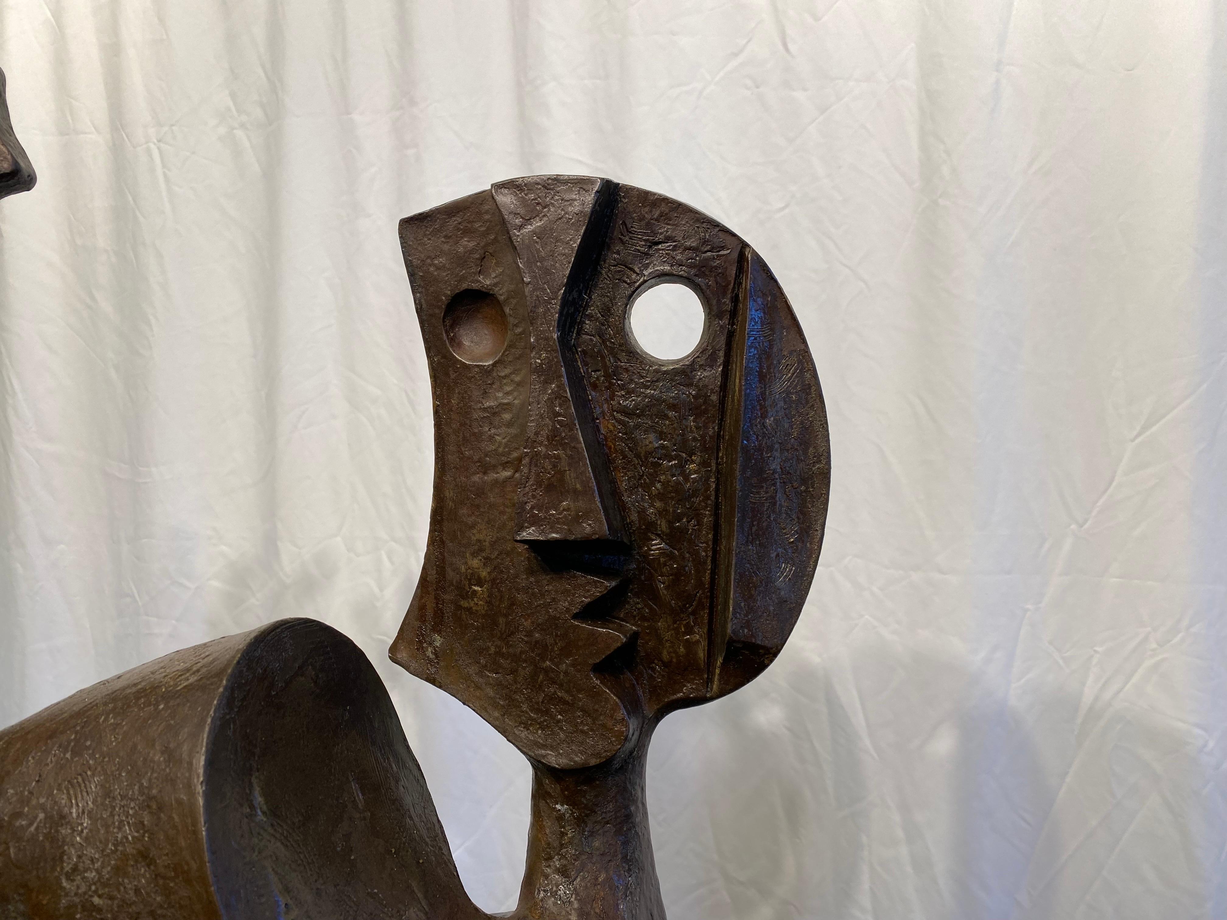 Monumental Patinated Bronze Abstract Sculpture of a Female Nude by Byron Gálvez For Sale 1