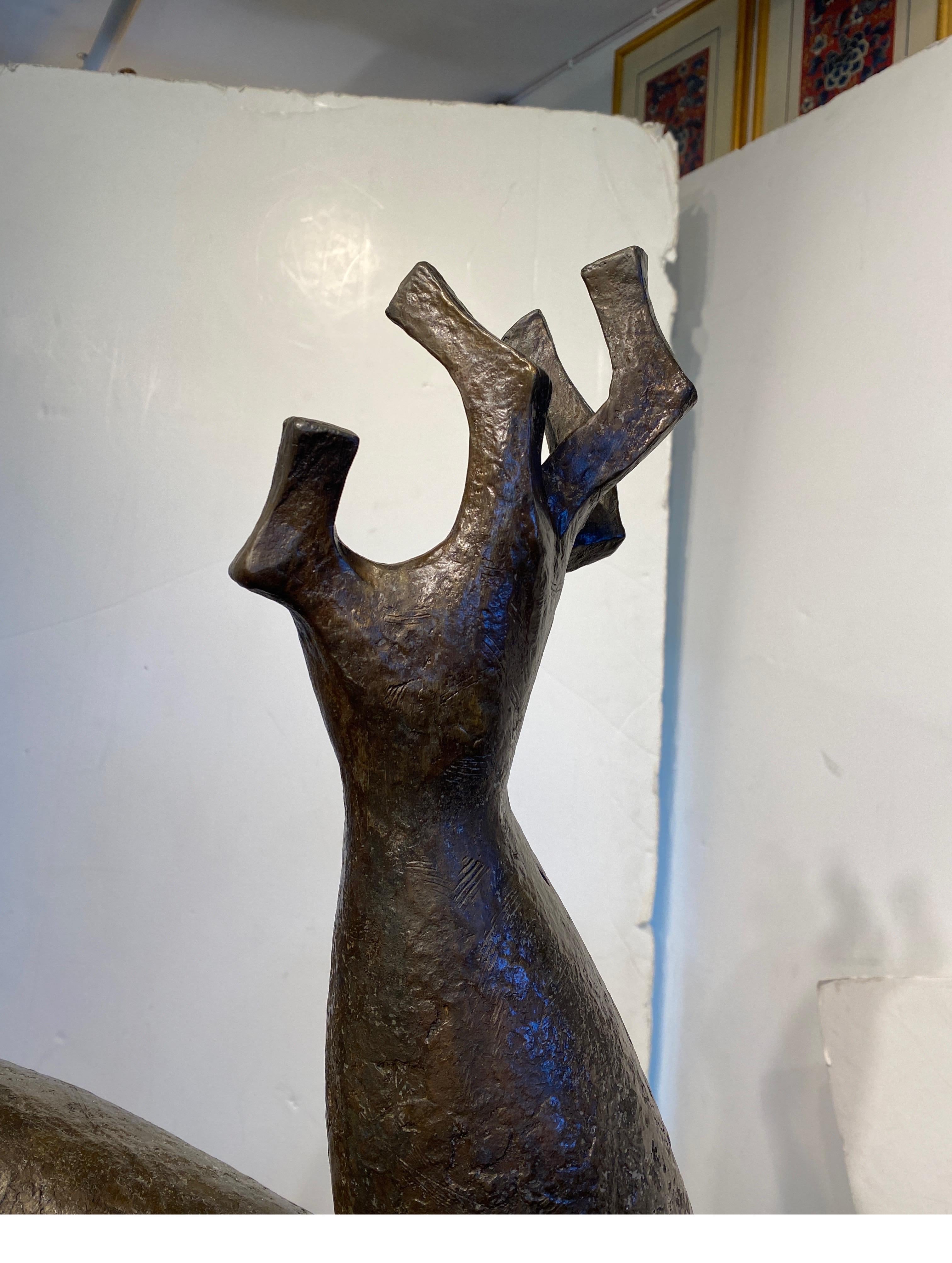 Monumental Patinated Bronze Abstract Sculpture of a Female Nude by Byron Gálvez In Excellent Condition For Sale In Lambertville, NJ