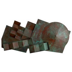 Monumental Patinated Bronze Wall Sculpture by Eugene Sturman