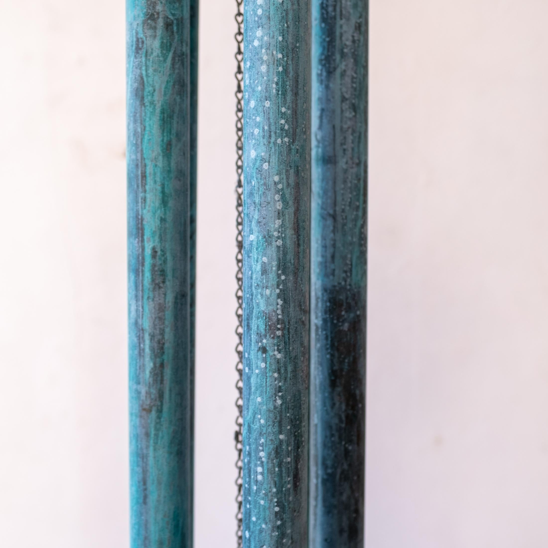 Monumental Patinated Bronze Wind Chimes in the Style of Walter Lamb 5