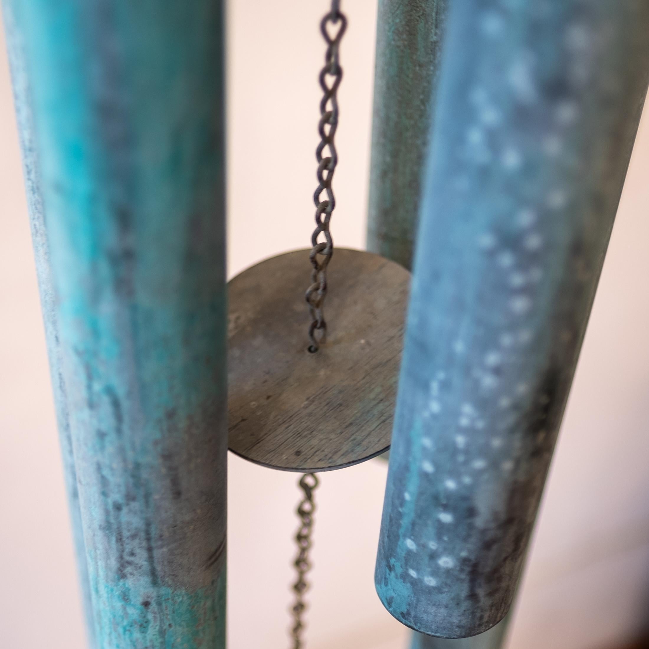 Monumental Patinated Bronze Wind Chimes in the Style of Walter Lamb 3