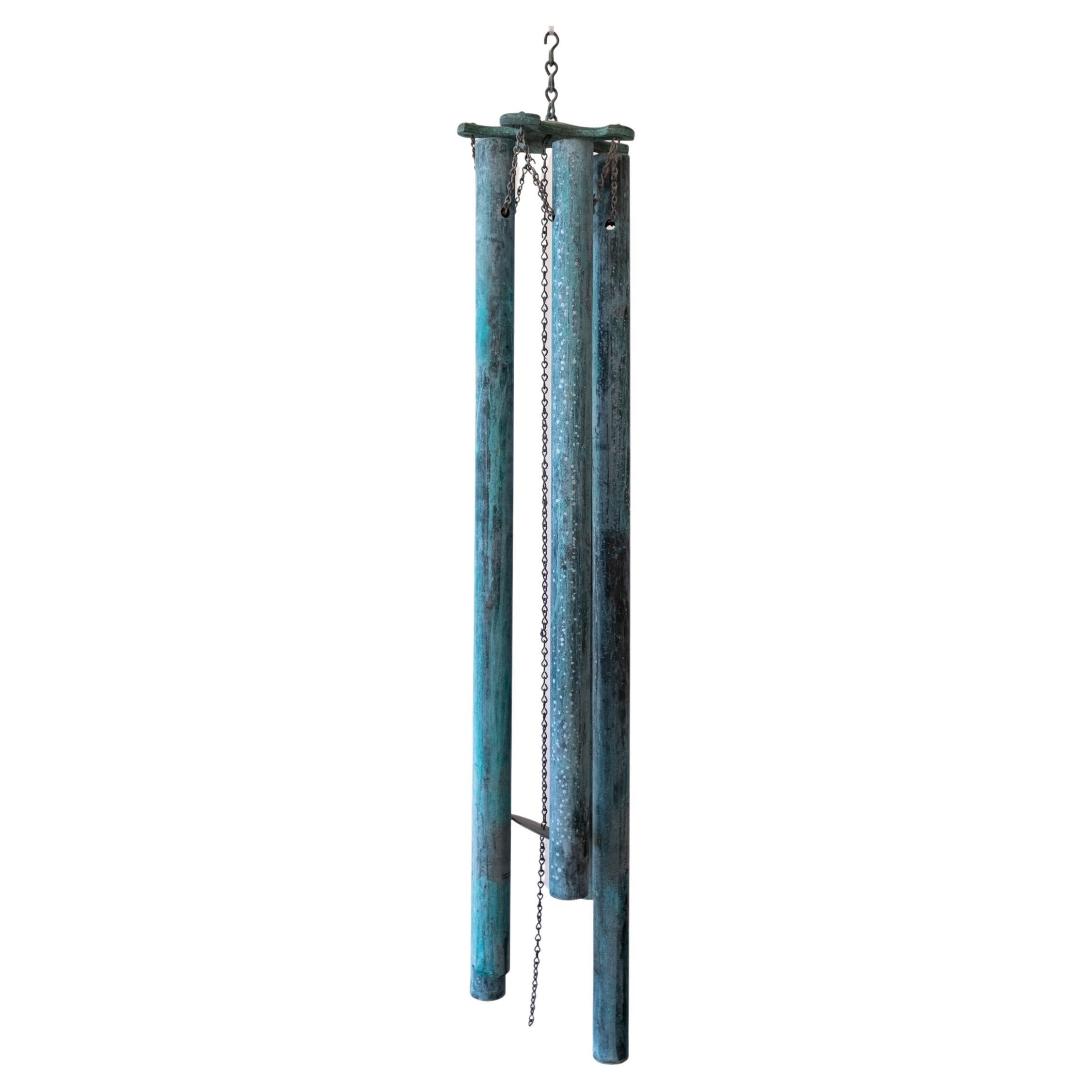 Monumental Patinated Bronze Wind Chimes in the Style of Walter Lamb