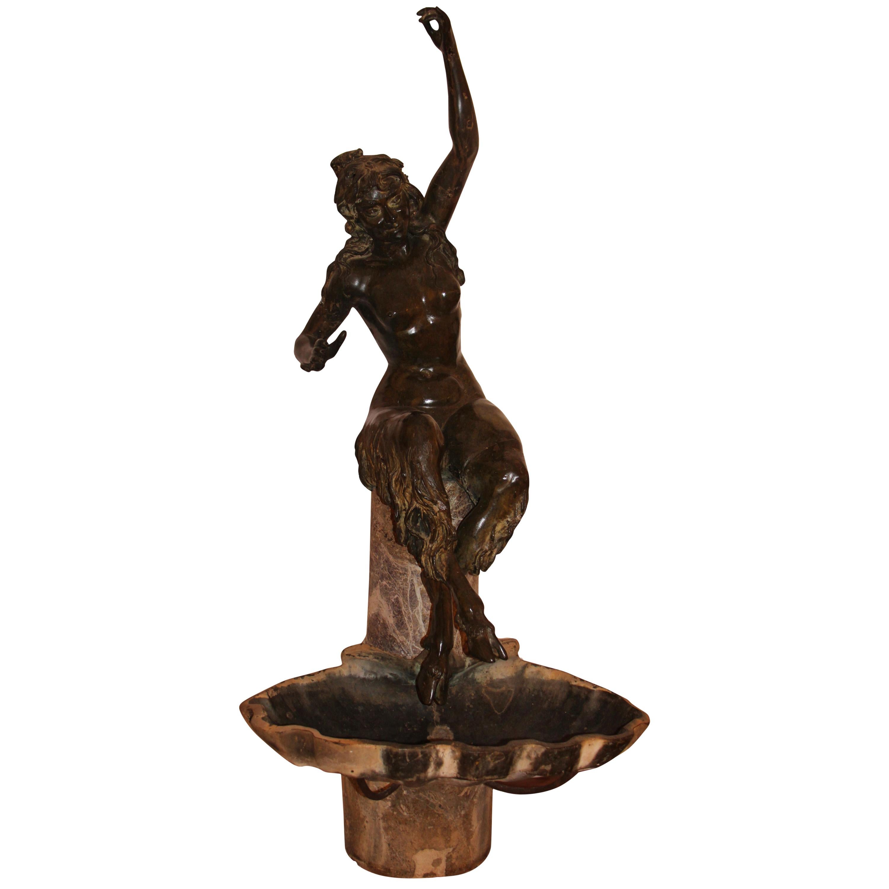 Fine and monumental patinated figure bronze title 