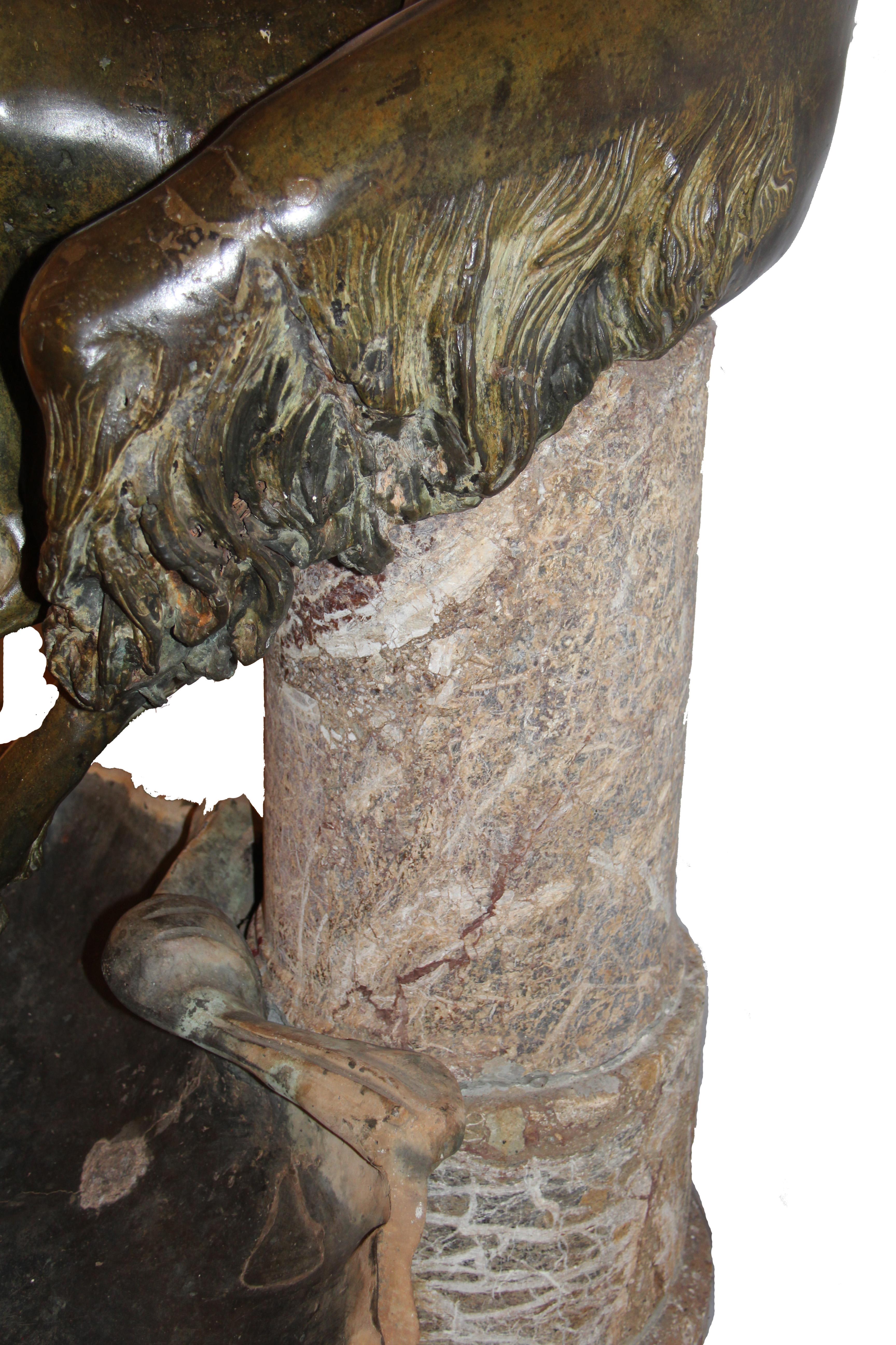 Monumental Patinated Figure Bronze Sculpture For Sale 1