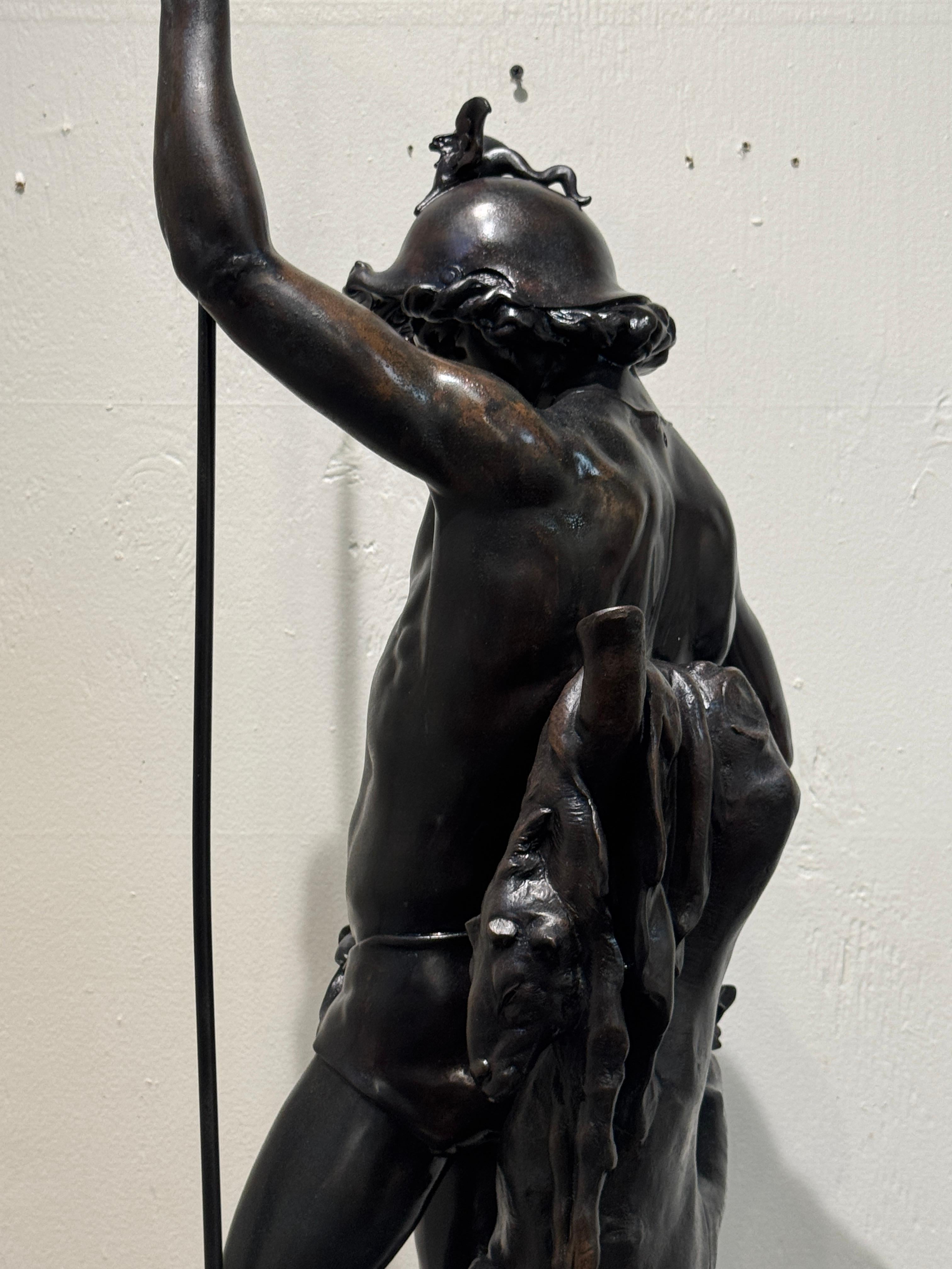 Statua monumentale in zinco patinato Saint George e il drago, dopo Picault in vendita 5