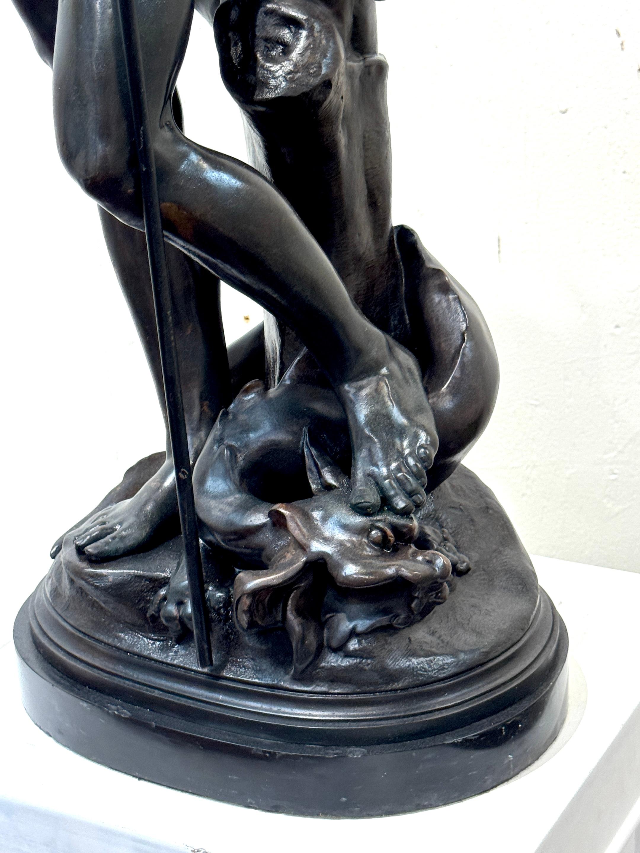 Statua monumentale in zinco patinato Saint George e il drago, dopo Picault in vendita 7