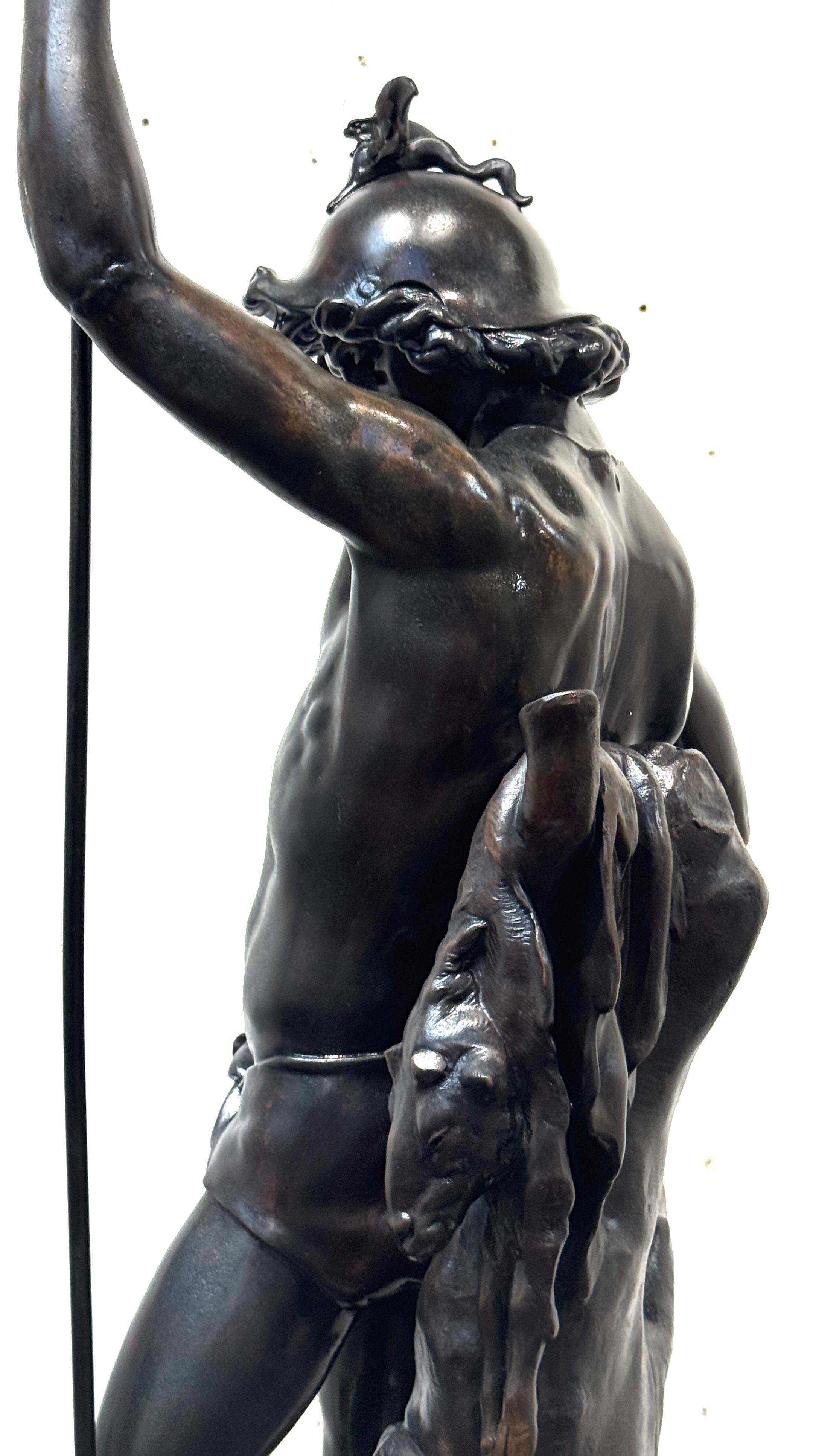 Statua monumentale in zinco patinato Saint George e il drago, dopo Picault in vendita 8