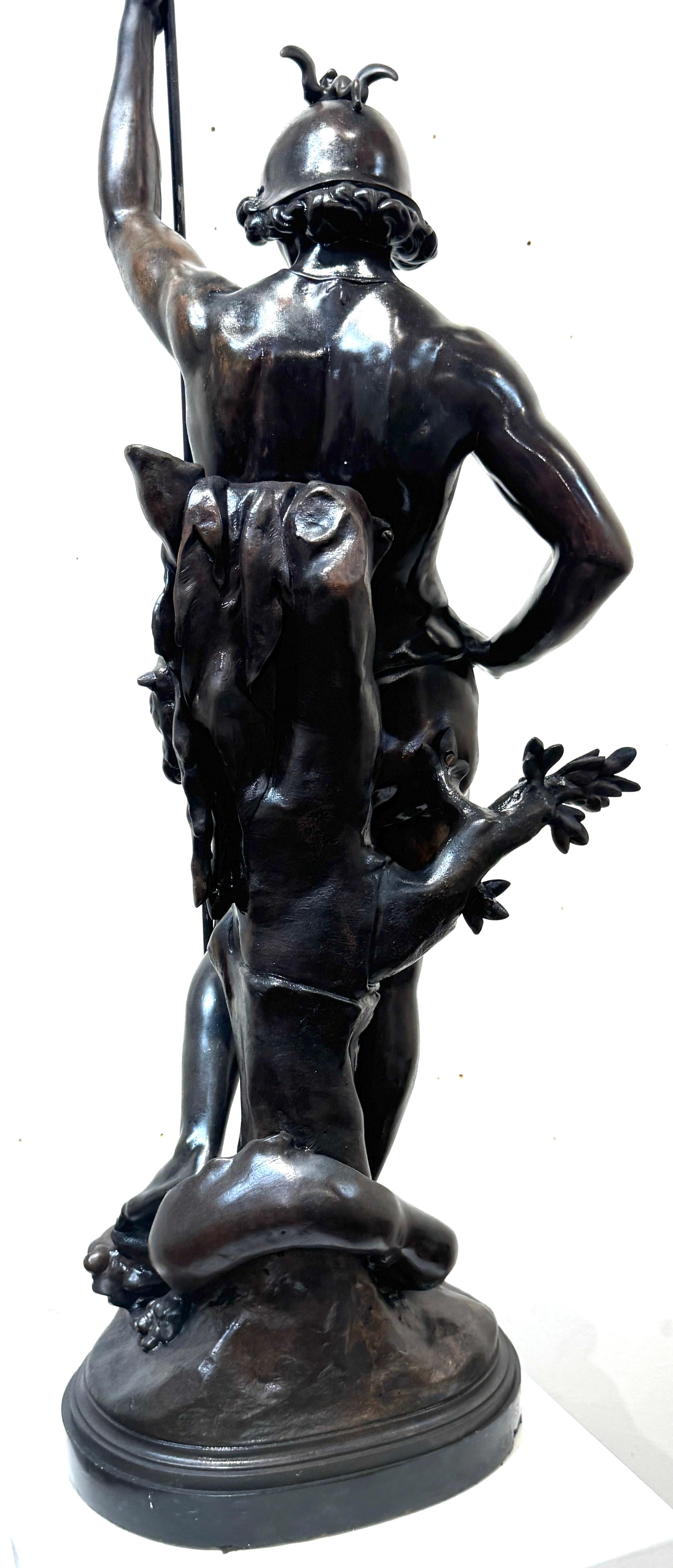 Statua monumentale in zinco patinato Saint George e il drago, dopo Picault in vendita 9