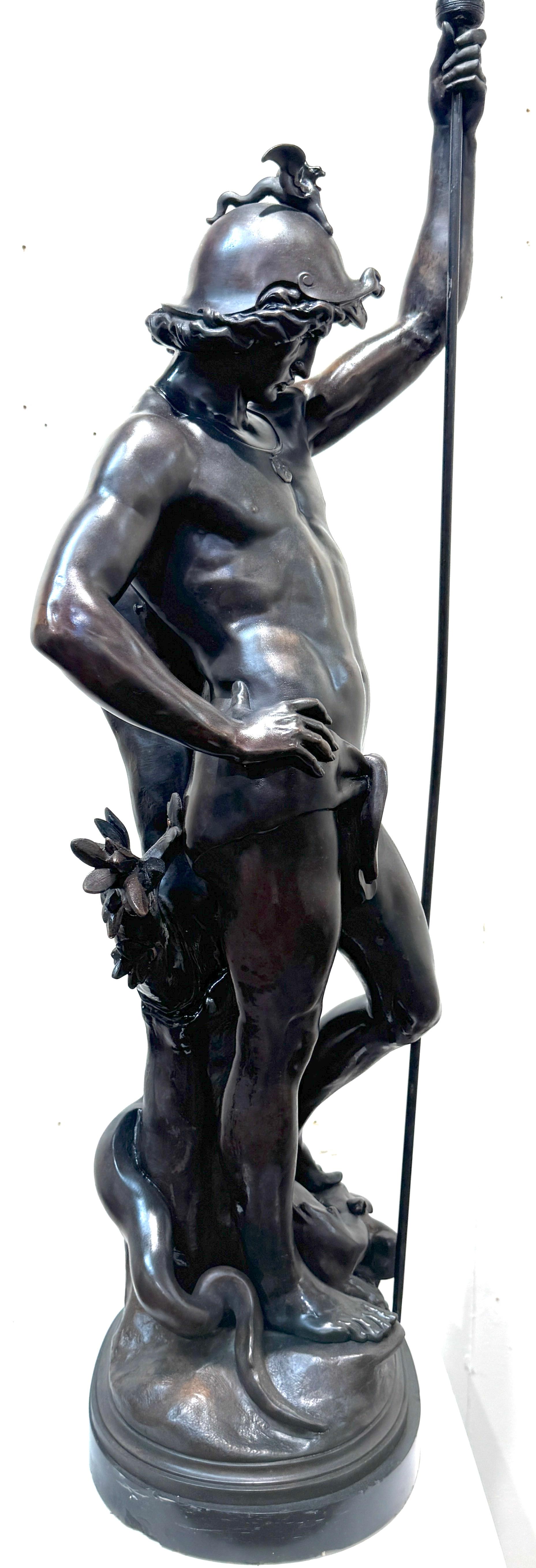 Statua monumentale in zinco patinato Saint George e il drago, dopo Picault in vendita 11
