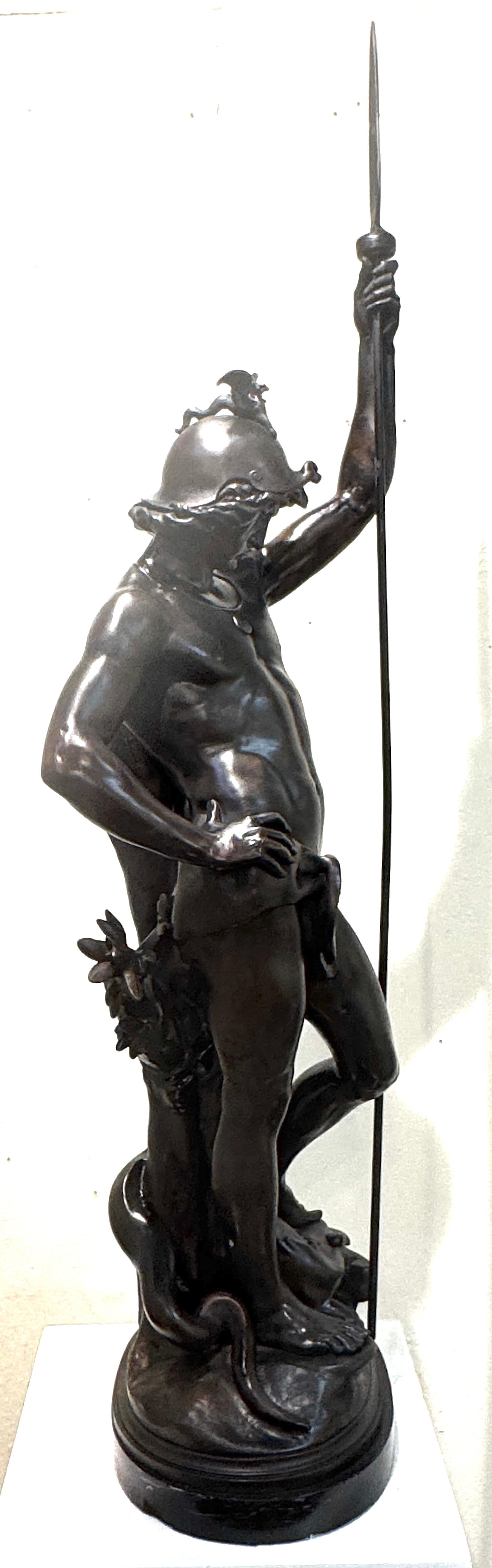 Statua monumentale in zinco patinato Saint George e il drago, dopo Picault In condizioni buone in vendita a West Palm Beach, FL