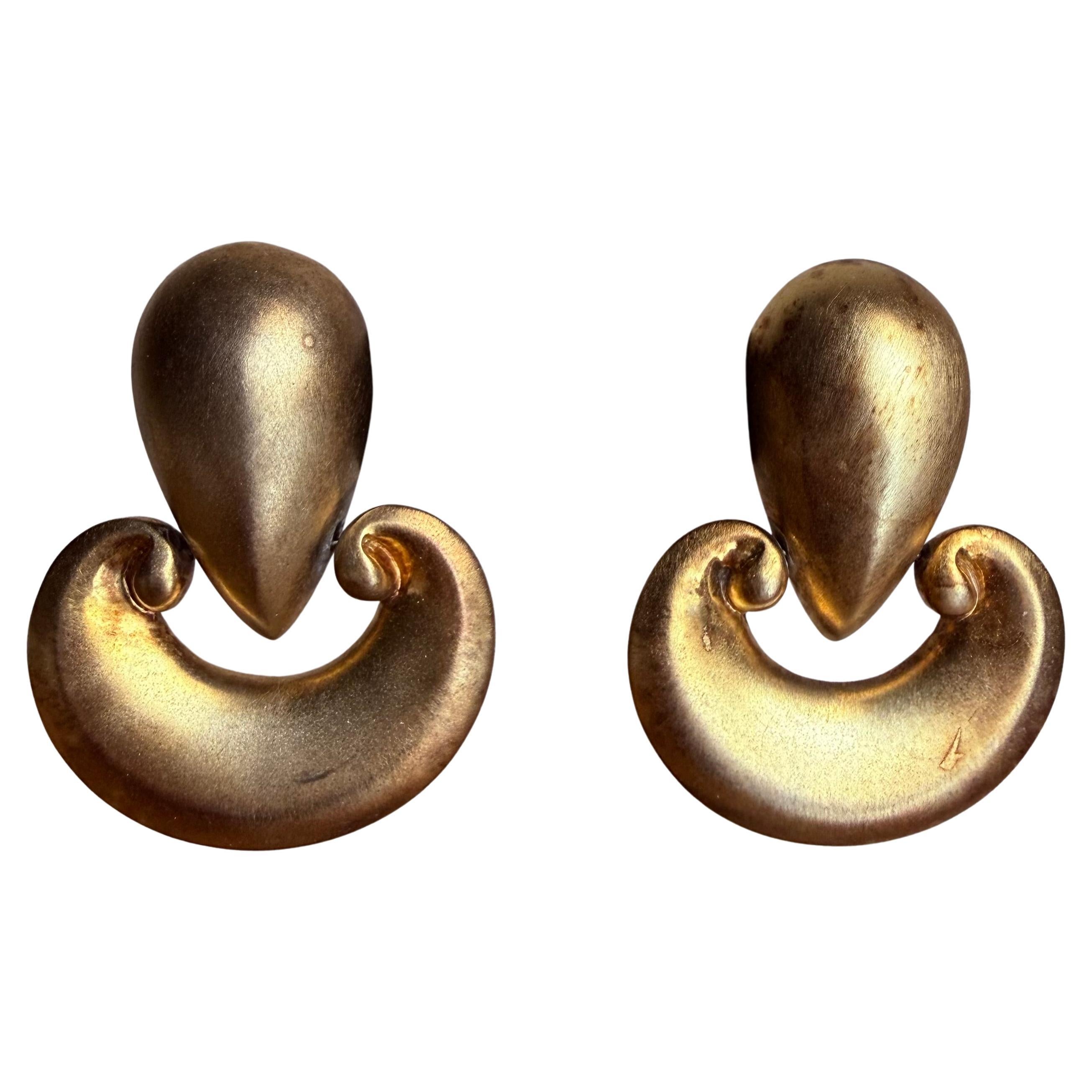 Monumental Patricia Von Musulin Door Knocker Earrings Sterling Silver For Sale