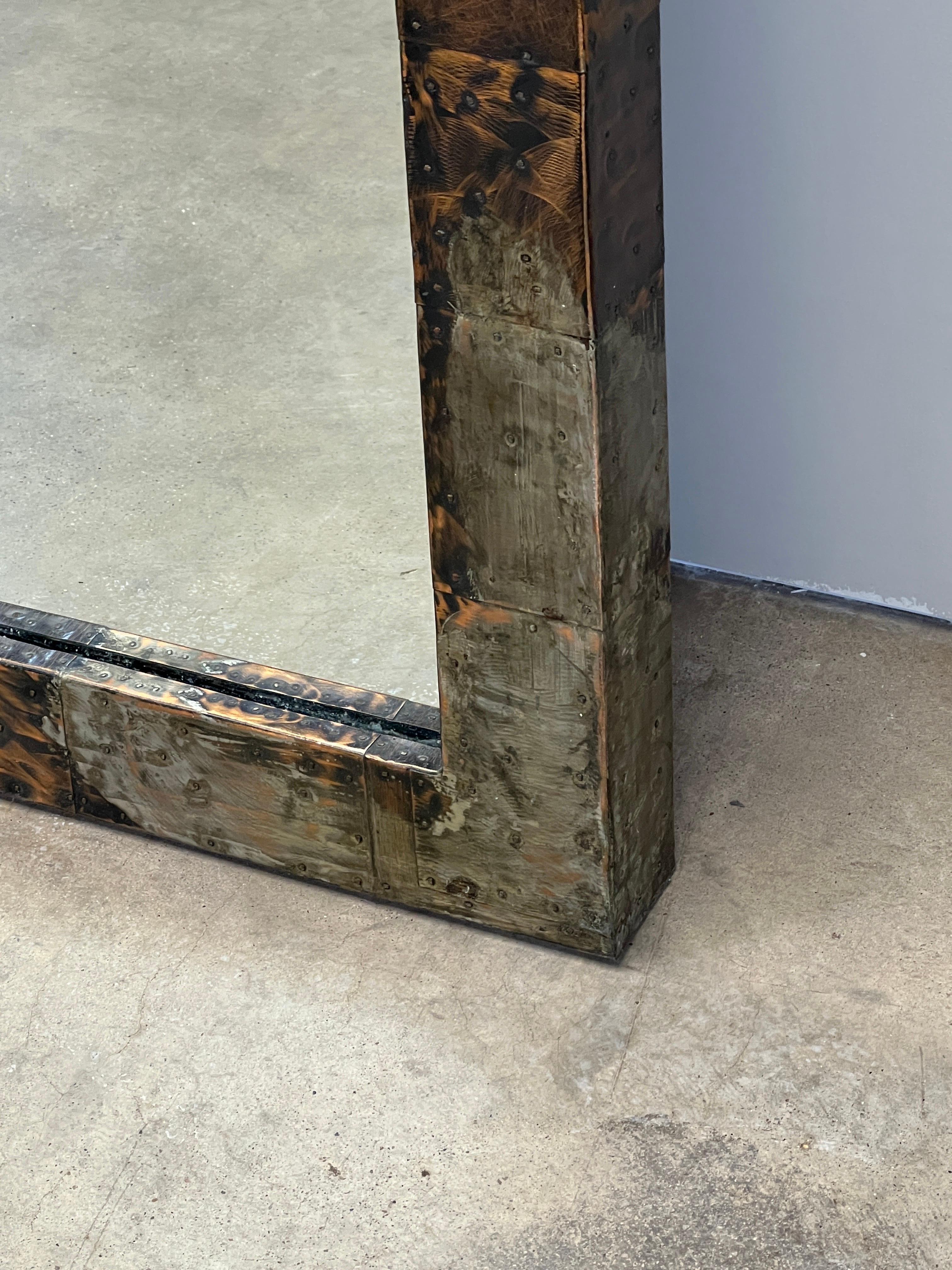 Laiton Miroir monumental Paul Evans Patchwork en vente