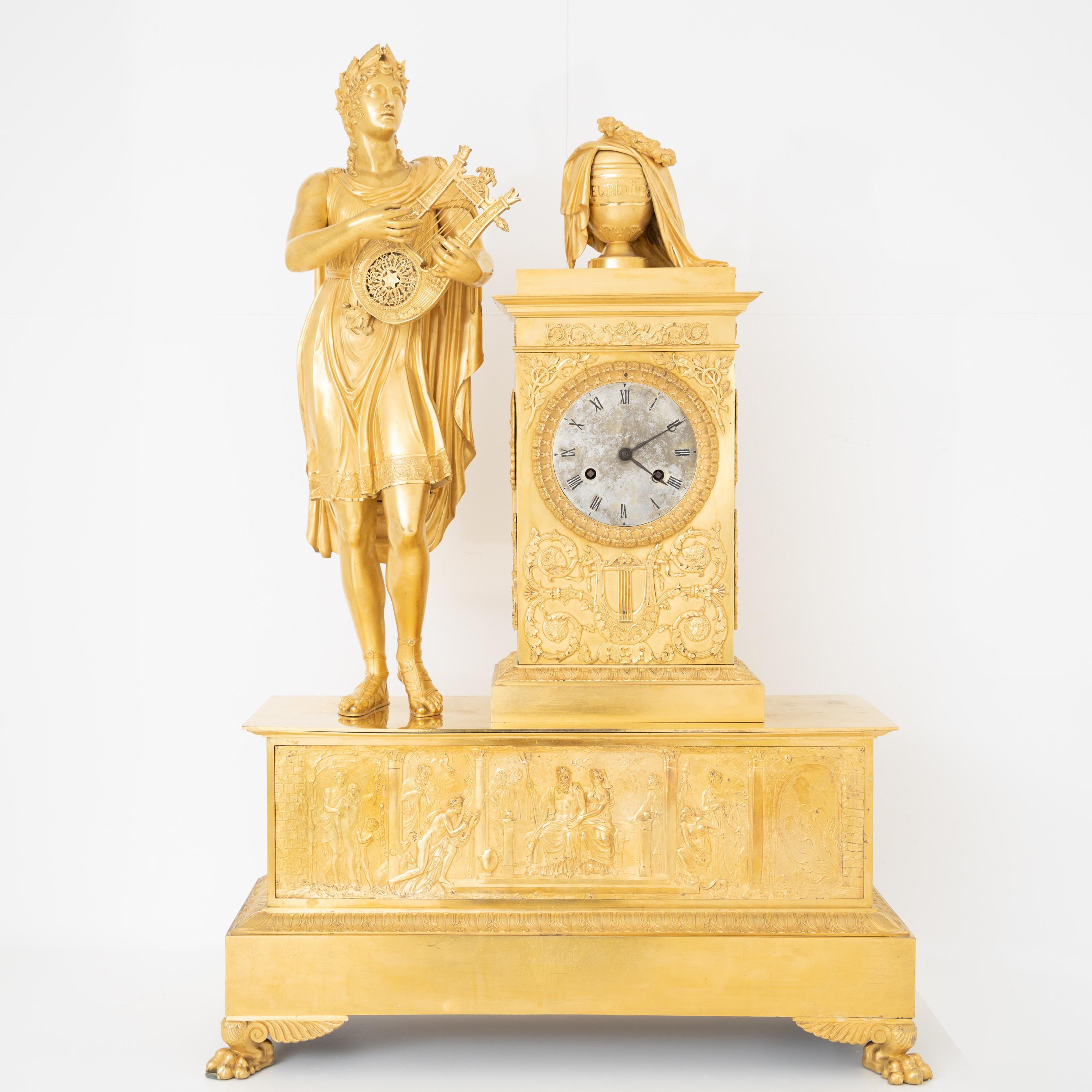 Empire Monumental Pendule, Orpheus and Eurydice, France, circa 1815
