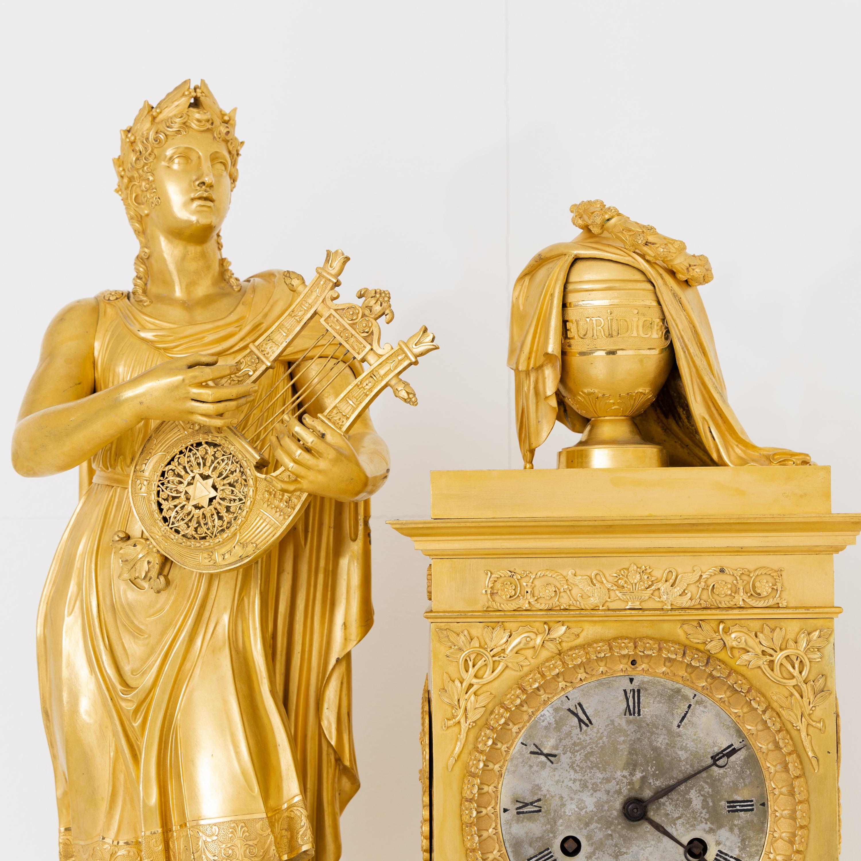 Gilt Monumental Pendule, Orpheus and Eurydice, France, circa 1815