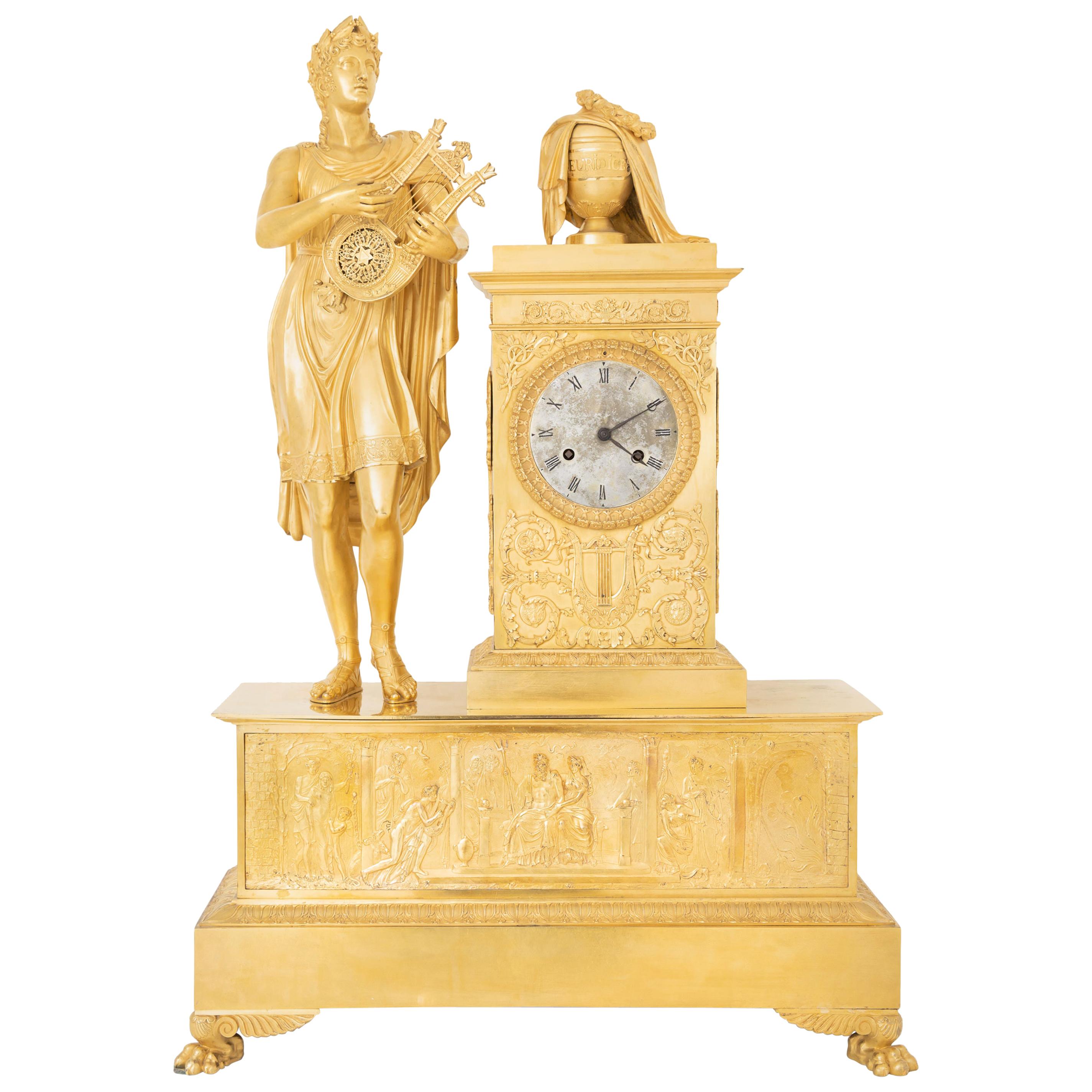 Monumental Pendule, Orpheus and Eurydice, France, circa 1815