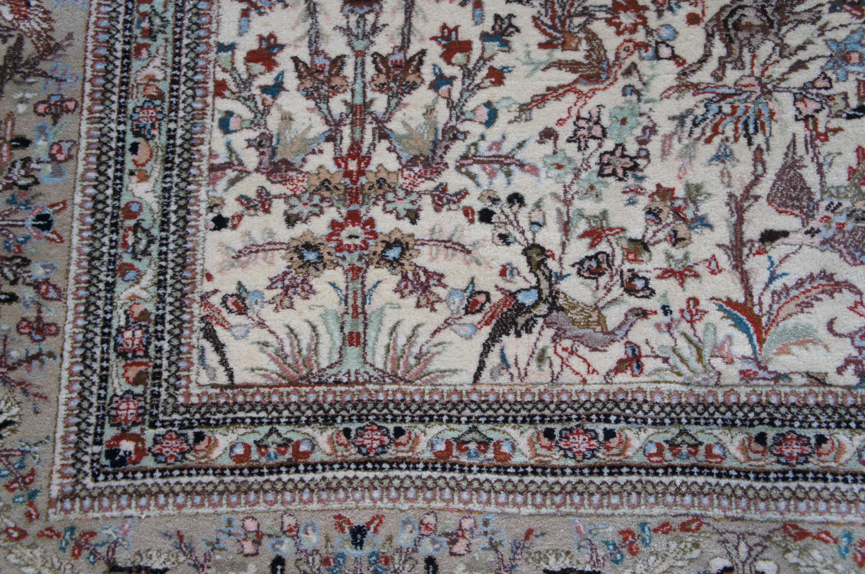 20th Century Monumental Persian Tabriz Hunting Animal Design Wool Area Rug Carpet 12' x 18' For Sale