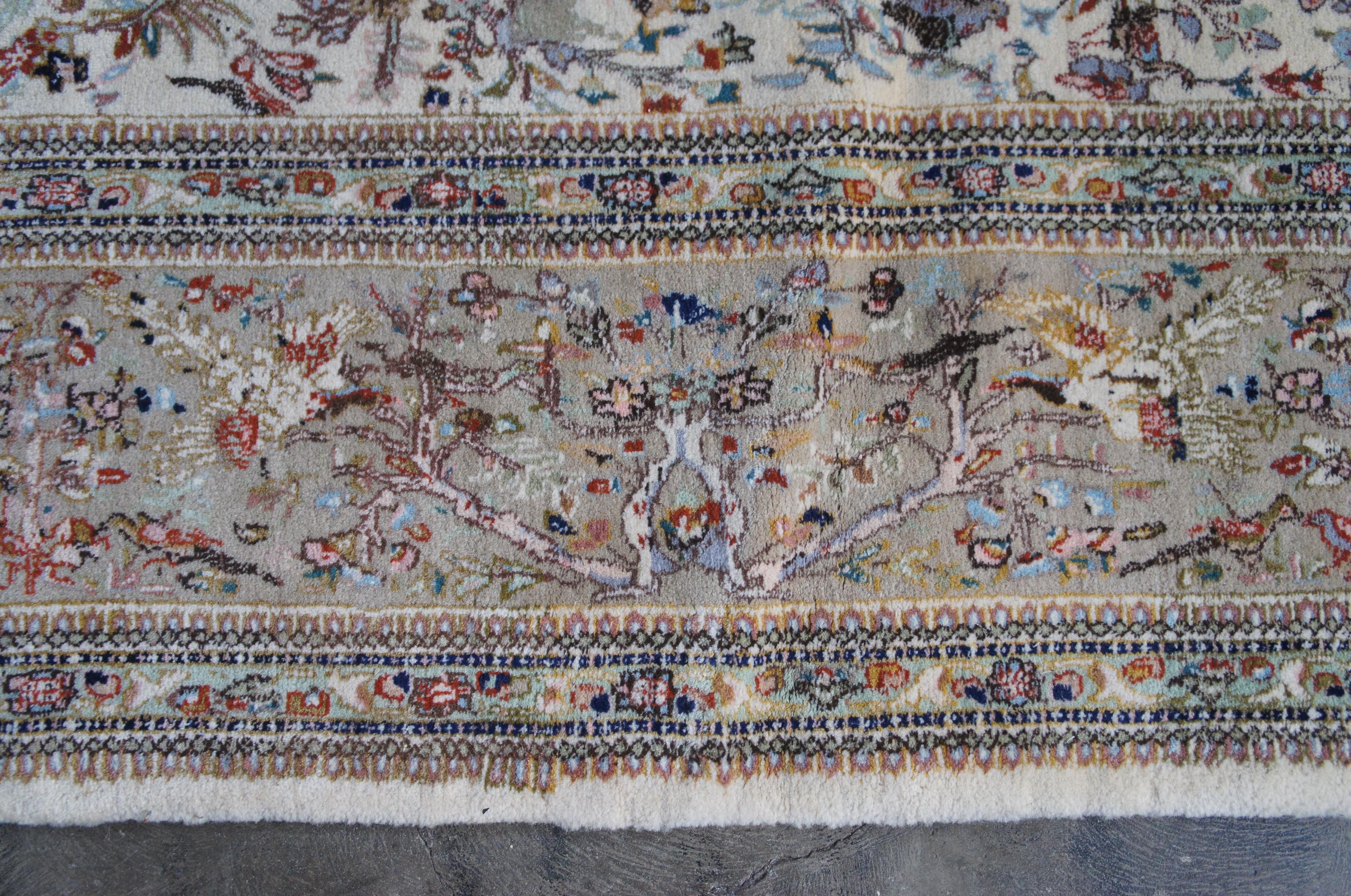 Monumental Persian Tabriz Hunting Animal Design Wool Area Rug Carpet 12' x 18' For Sale 4