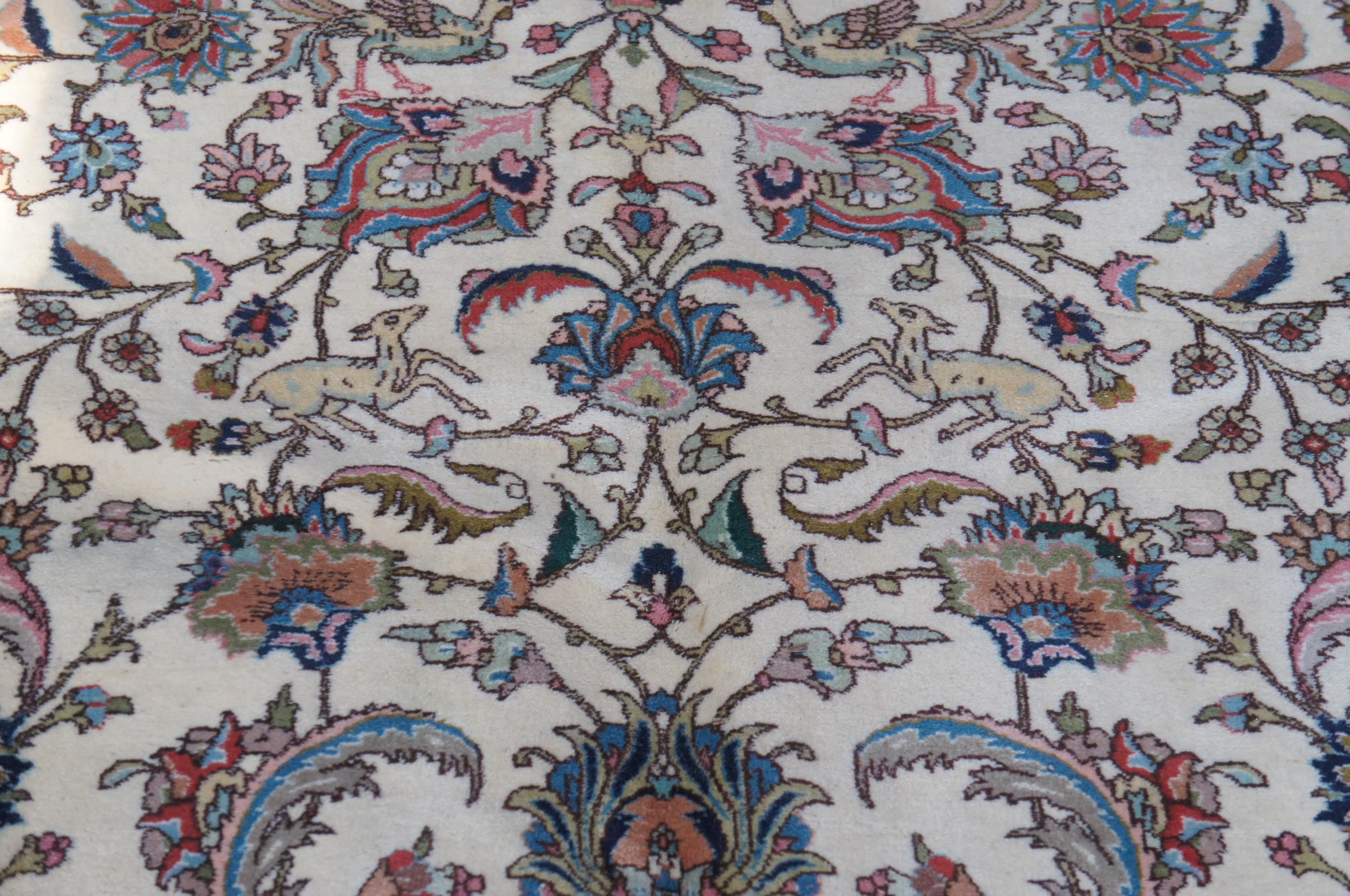 Monumental Persian Tabriz Wool Animal Bird Design Area Rug Carpet 12' x 19' In Good Condition For Sale In Dayton, OH