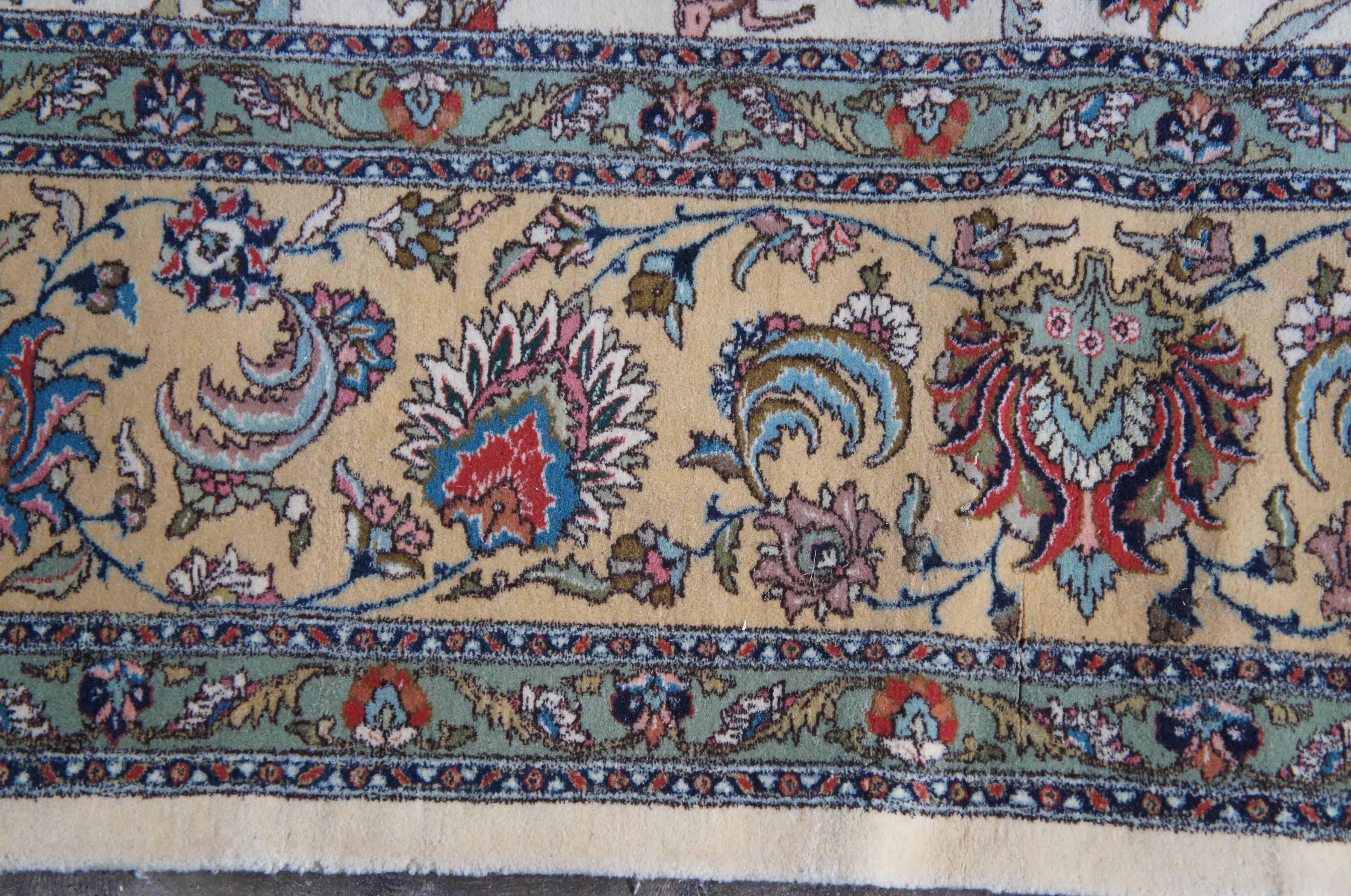 Monumental Persian Tabriz Wool Animal Bird Design Area Rug Carpet 12' x 19' For Sale 4