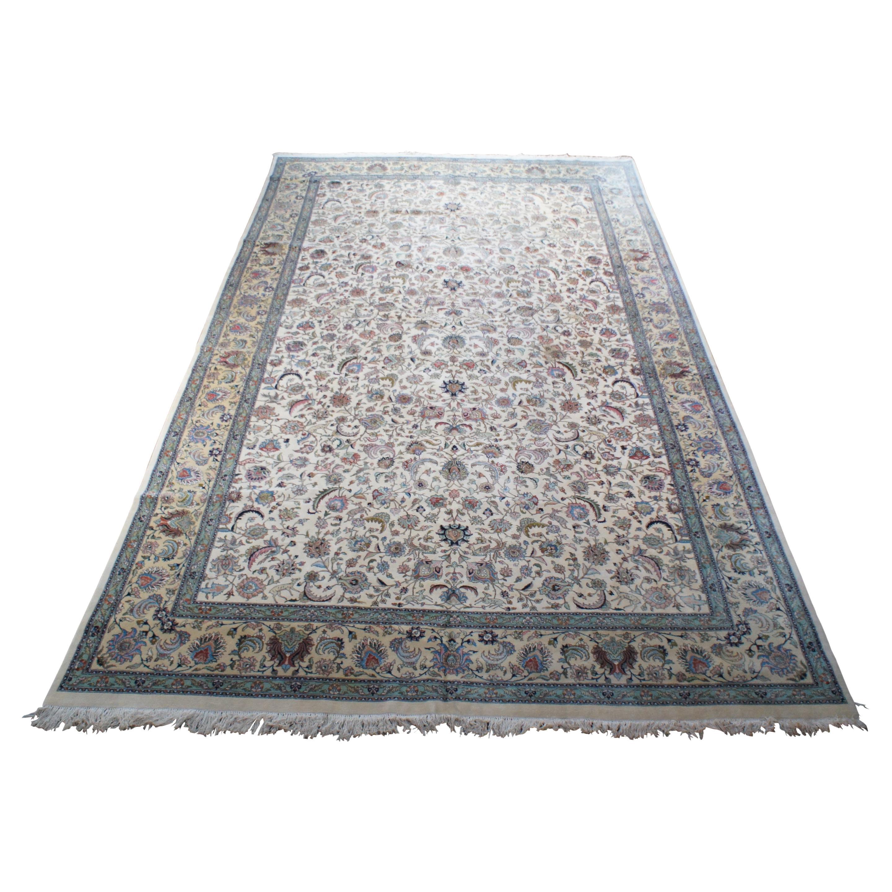 Monumental Persian Tabriz Wool Animal Bird Design Area Rug Carpet 12' x 19'