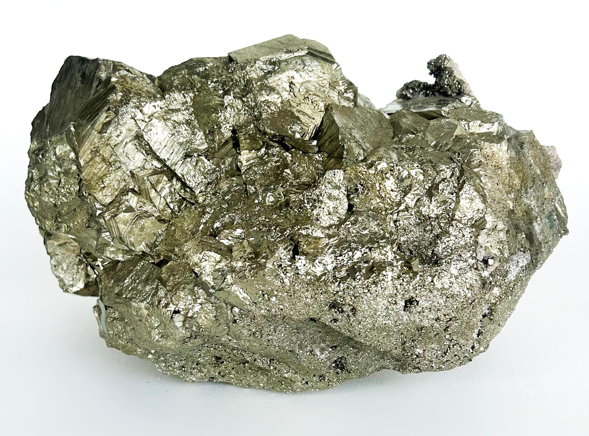 Monumental Peruvian Pyrite Cluster Weighing 92 lbs. For Sale 6