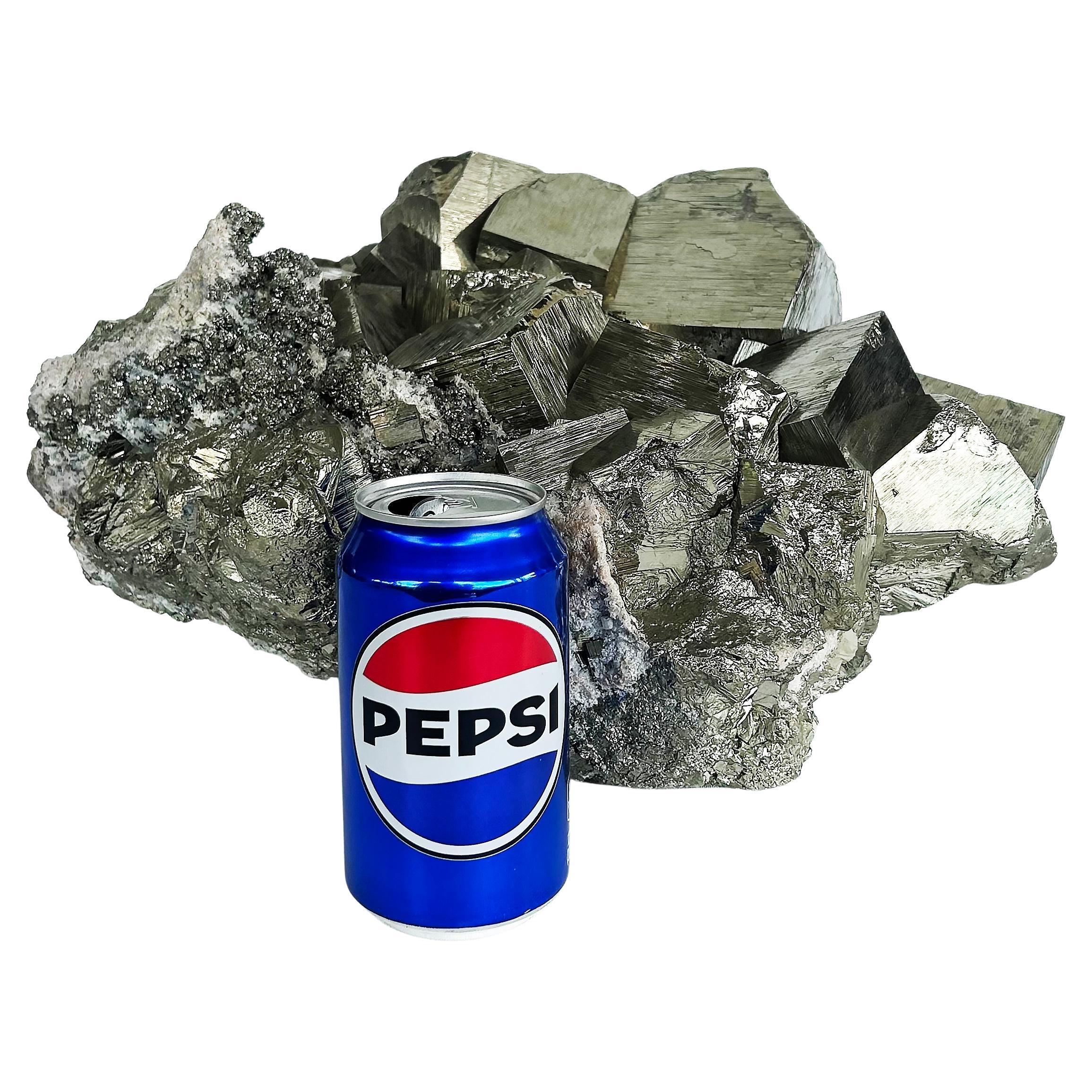  Monumental Peruvian Pyrite Cluster Weighing 92 lbs.

Offered for sale is a huge specimen of Peruvian Pyrite that weighs an astounding 92 pounds.
Pyrite is a shiny stone known as fool's gold because its color and metallic luster. The name pyrite
