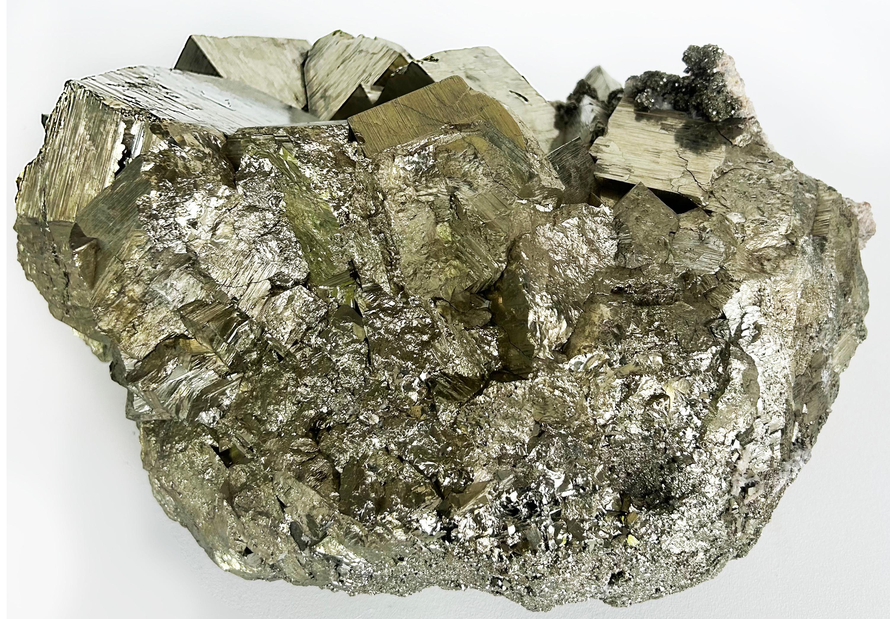 Monumental Peruvian Pyrite Cluster Weighing 92 lbs. For Sale 1