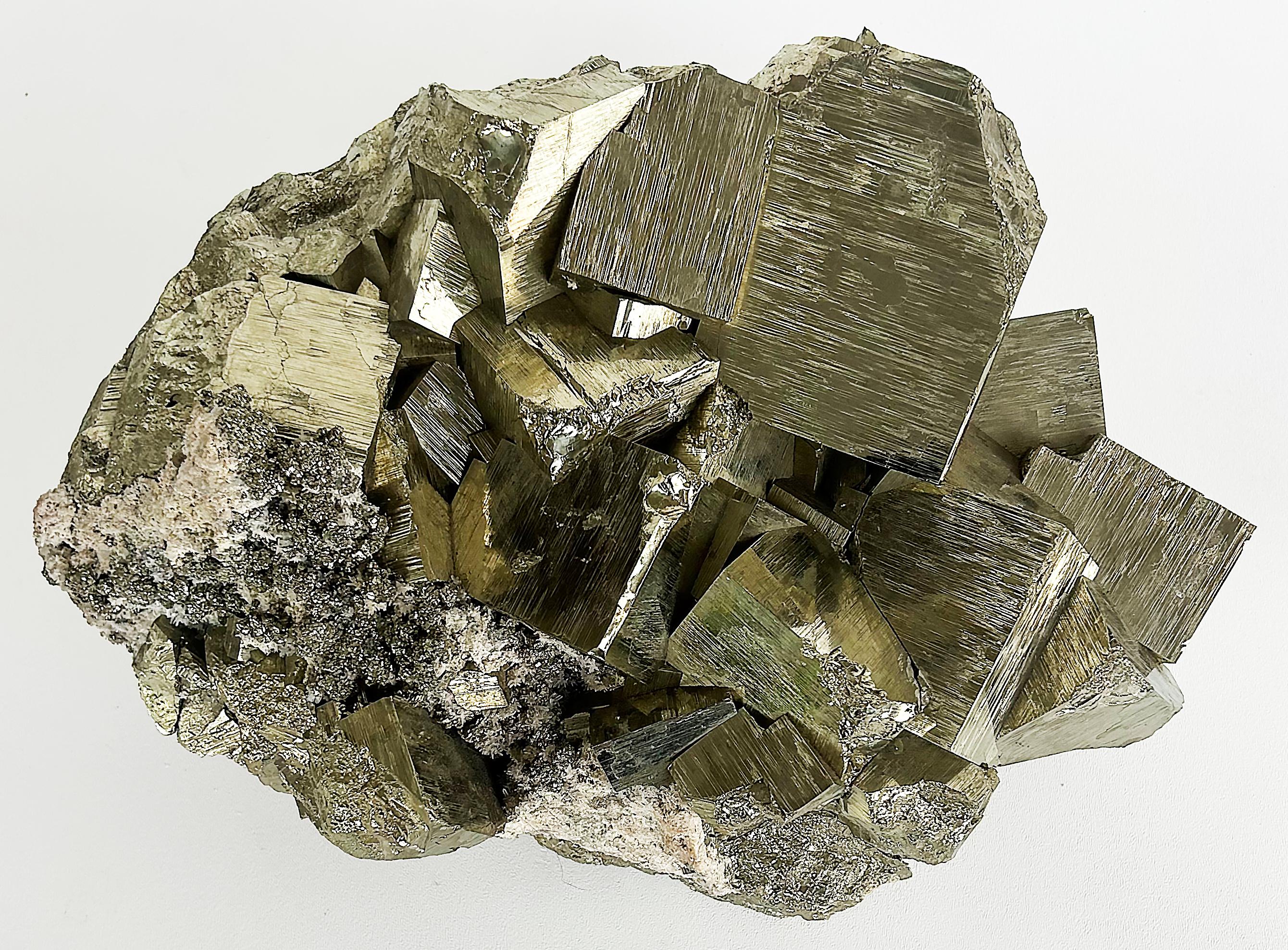 Monumental Peruvian Pyrite Cluster Weighing 92 lbs. For Sale 3