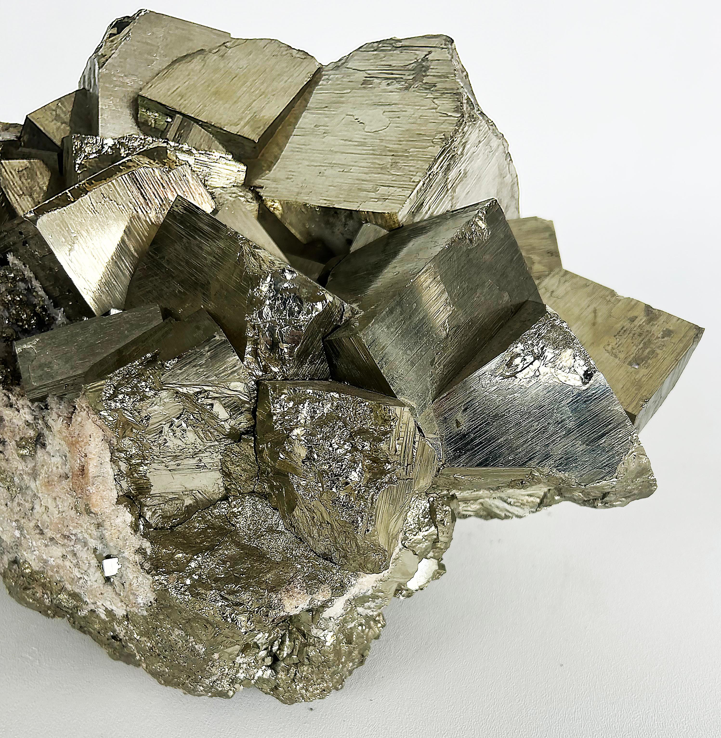 Monumental Peruvian Pyrite Cluster Weighing 92 lbs. For Sale 4