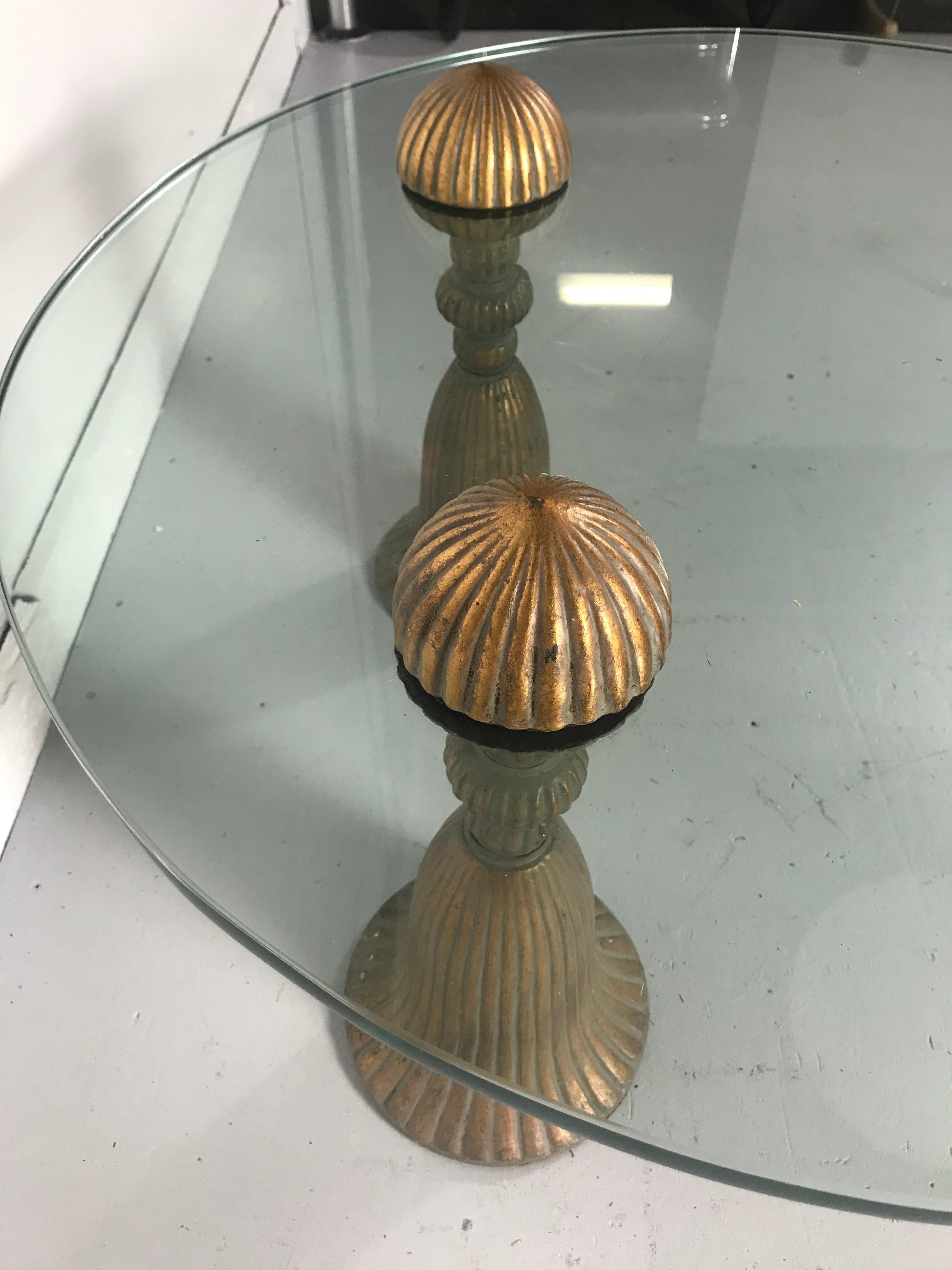 American Monumental Phyllis Morris Gilt Tassel and Glass Cocktail / Coffee Table