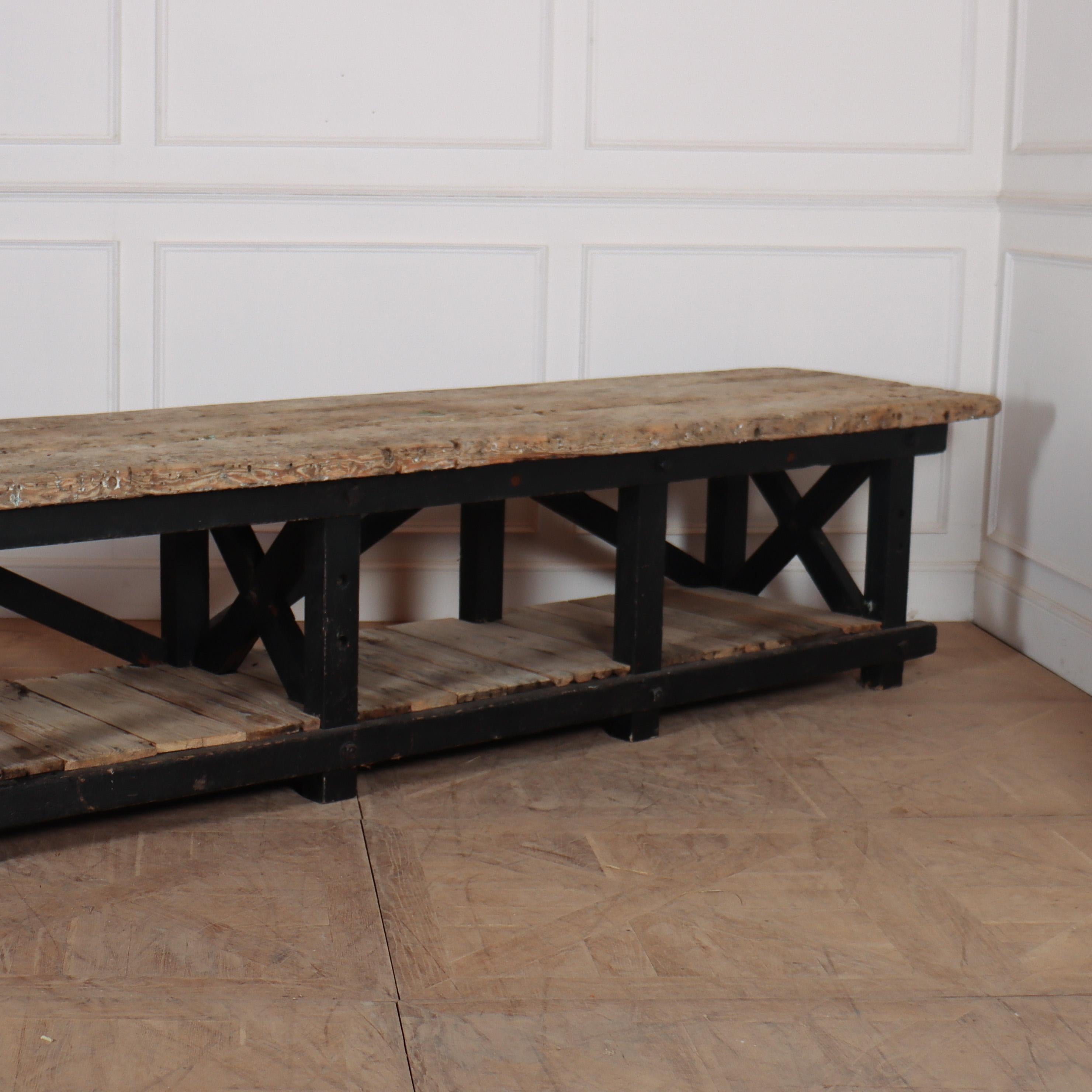 Monumental 19th C pine display table. Originally a work table from an armoury. 1860

Reference: 7945

Dimensions
150.5 inches (382 cms) Wide
29 inches (74 cms) Deep
38.5 inches (98 cms) High