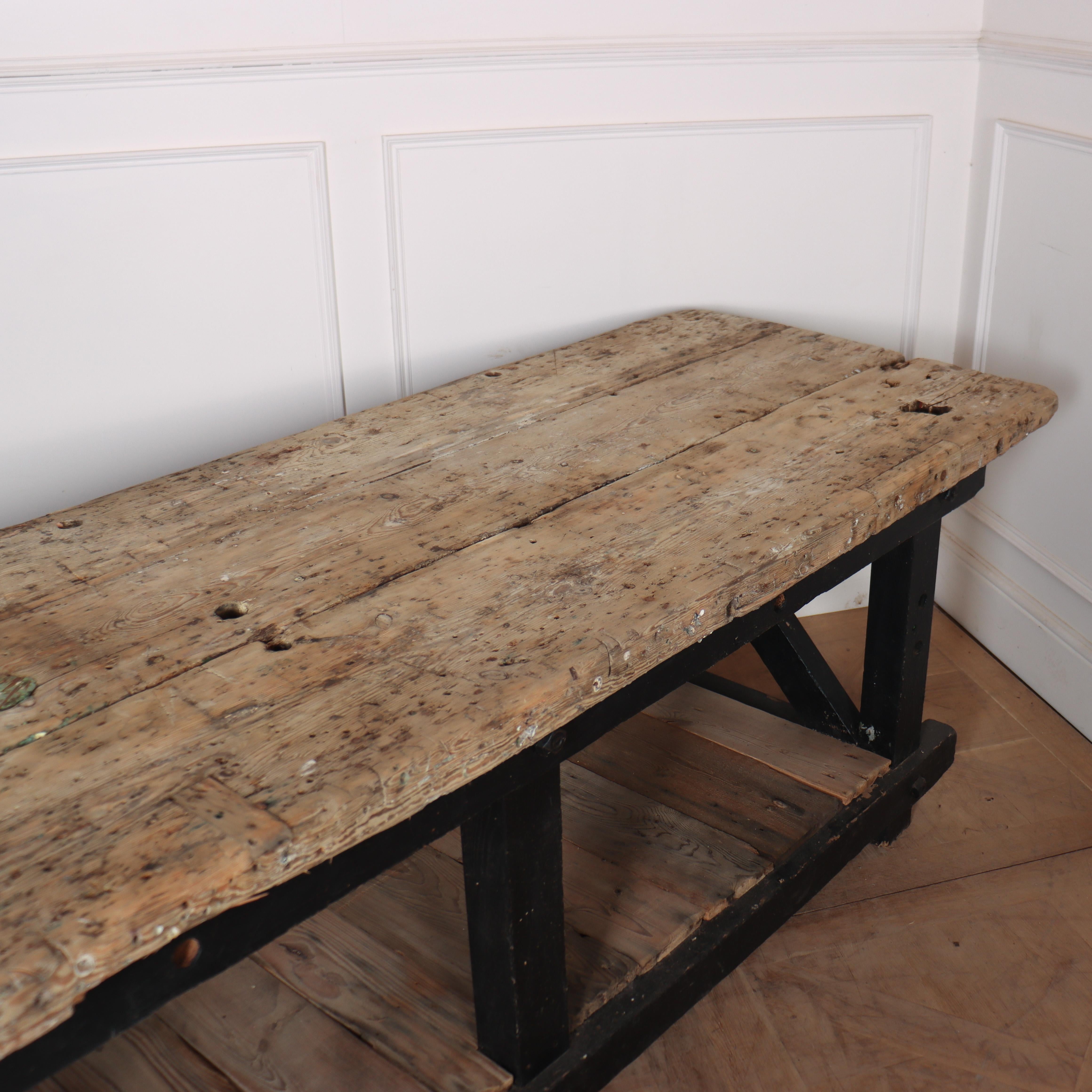 19th Century Monumental Pine Display Table For Sale