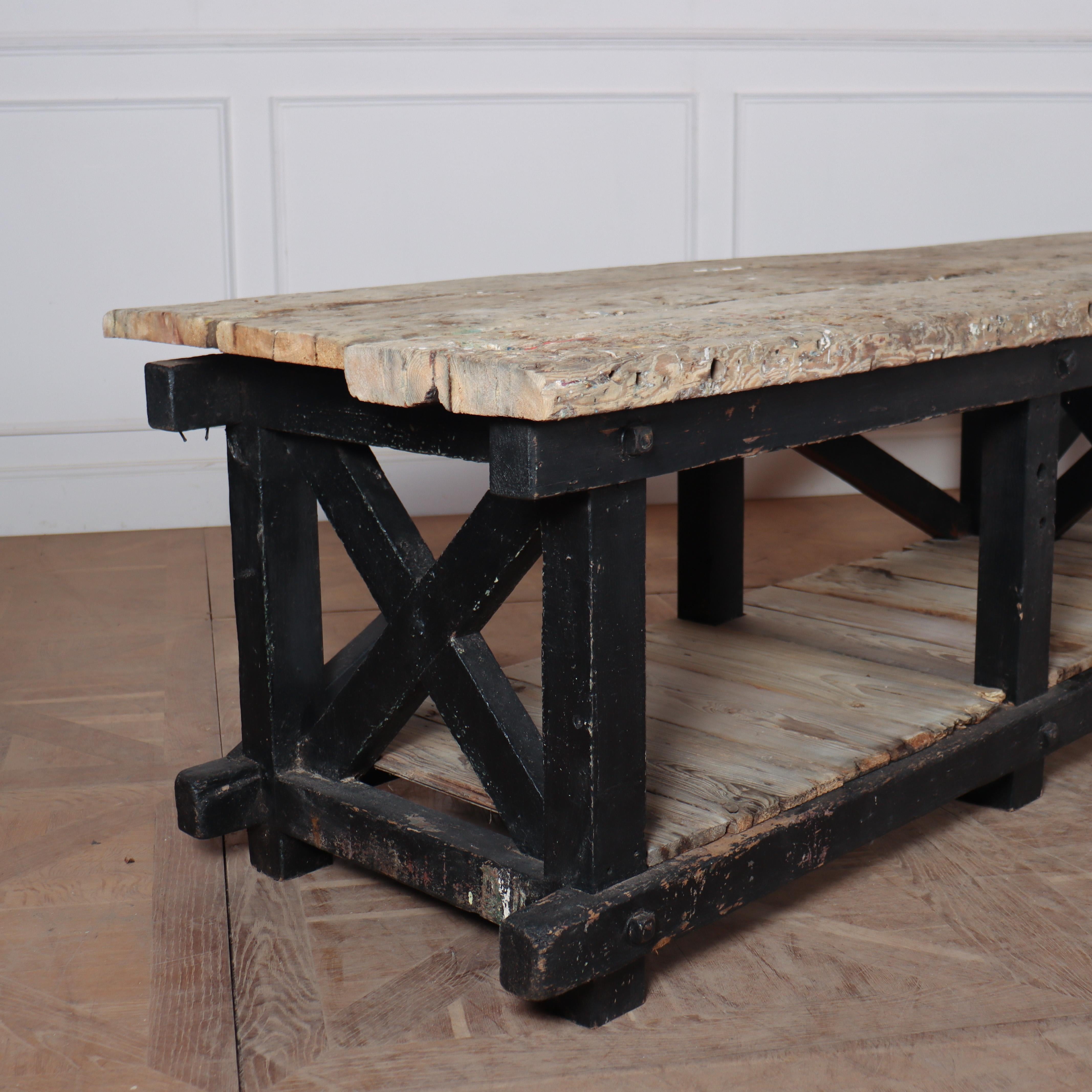 Monumental Pine Display Table For Sale 4