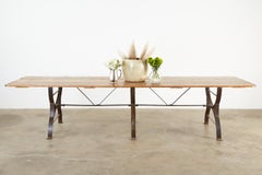 Monumental Pine Harvest Farm Table with Iron Trestle Base