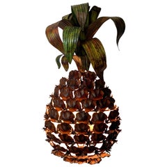 Monumental Pineapple Tole Wall Sconce, 1960s