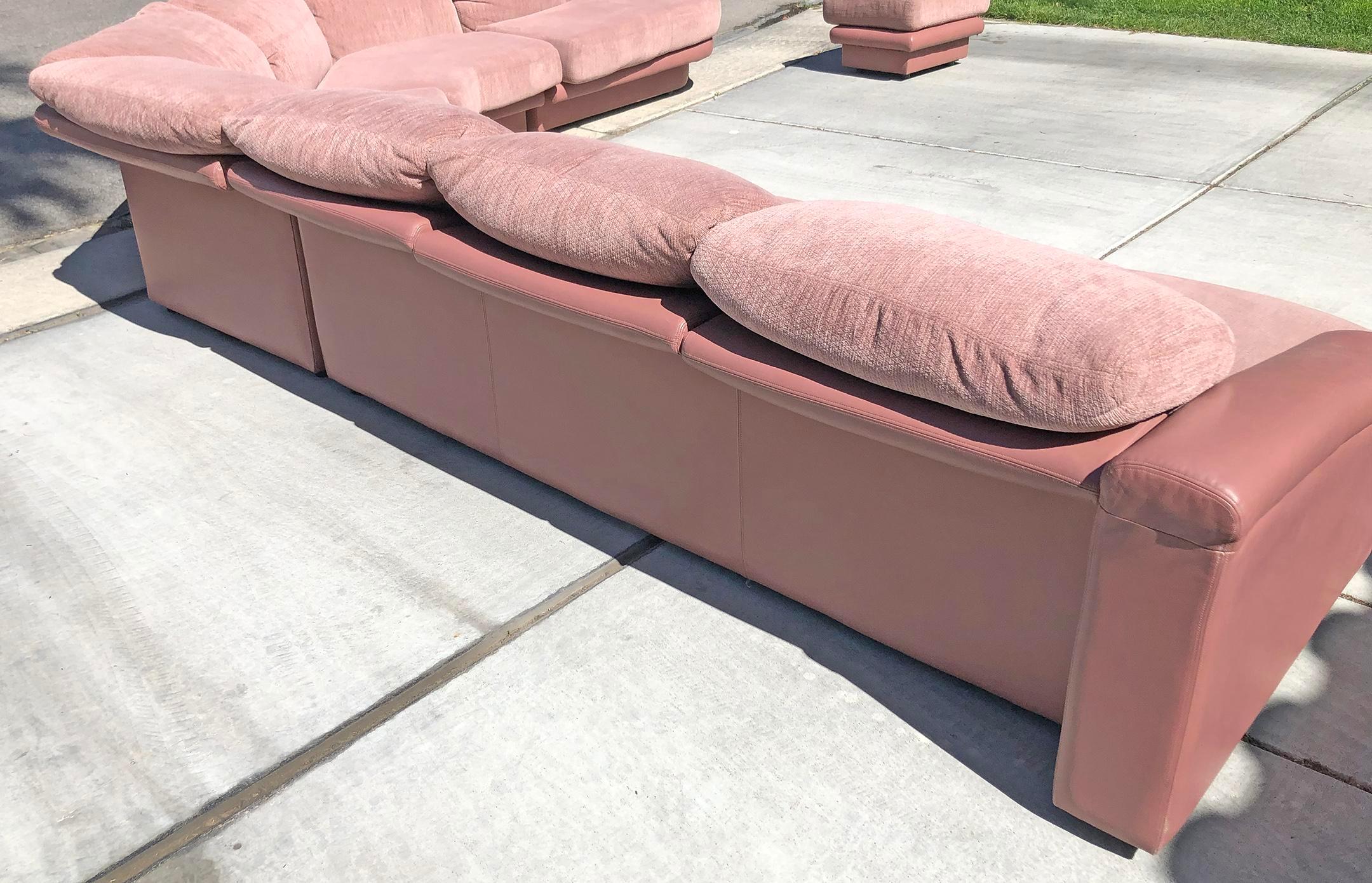 Leather Monumental Pink Vladimir Kagan Sectional for Preview