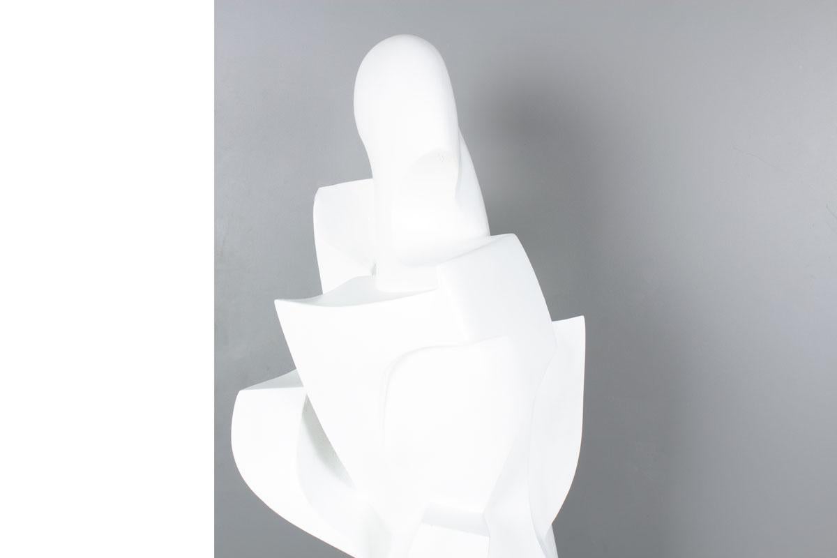 Monumental Plaster Light Sculpture Signed by M. Reollon, 1981 For Sale 3