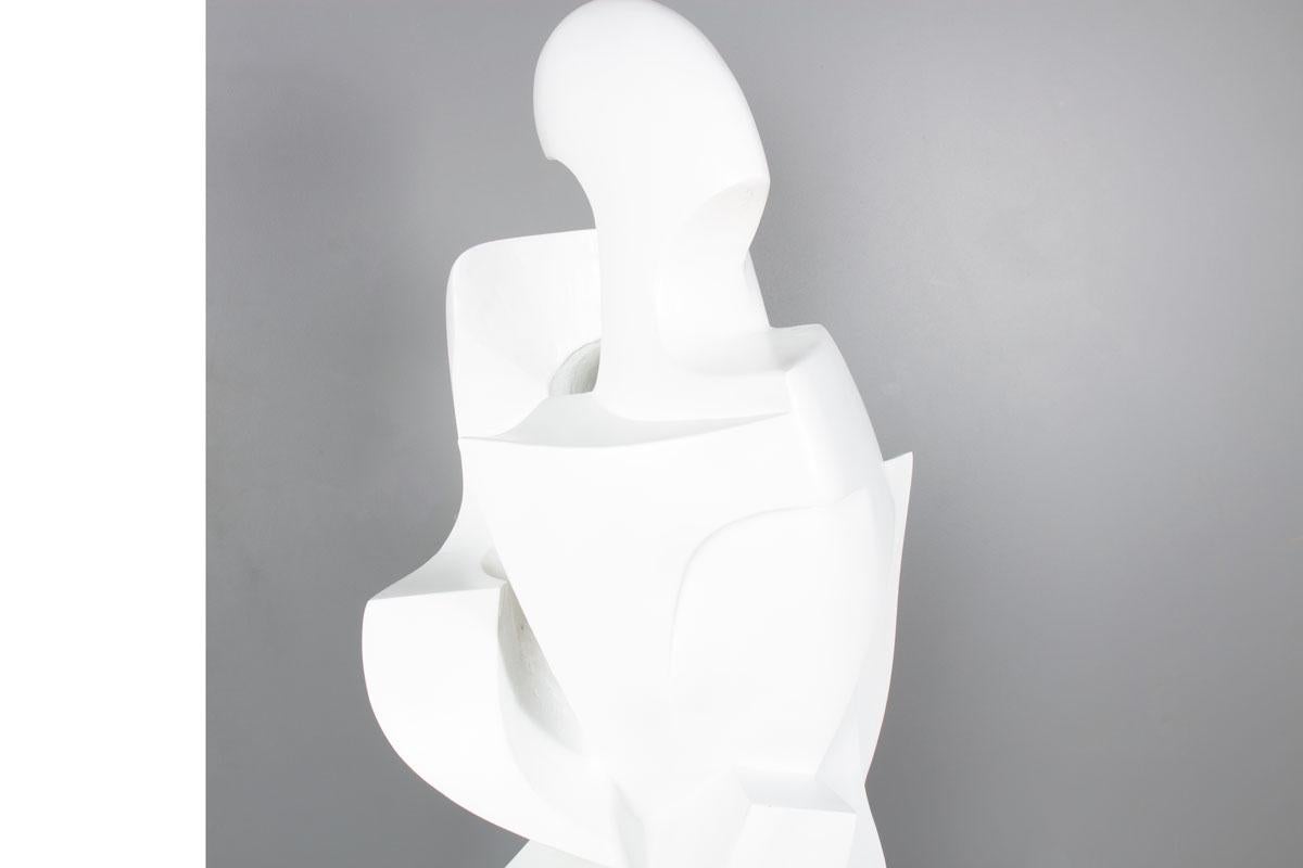 Monumental Plaster Light Sculpture Signed by M. Reollon, 1981 For Sale 4