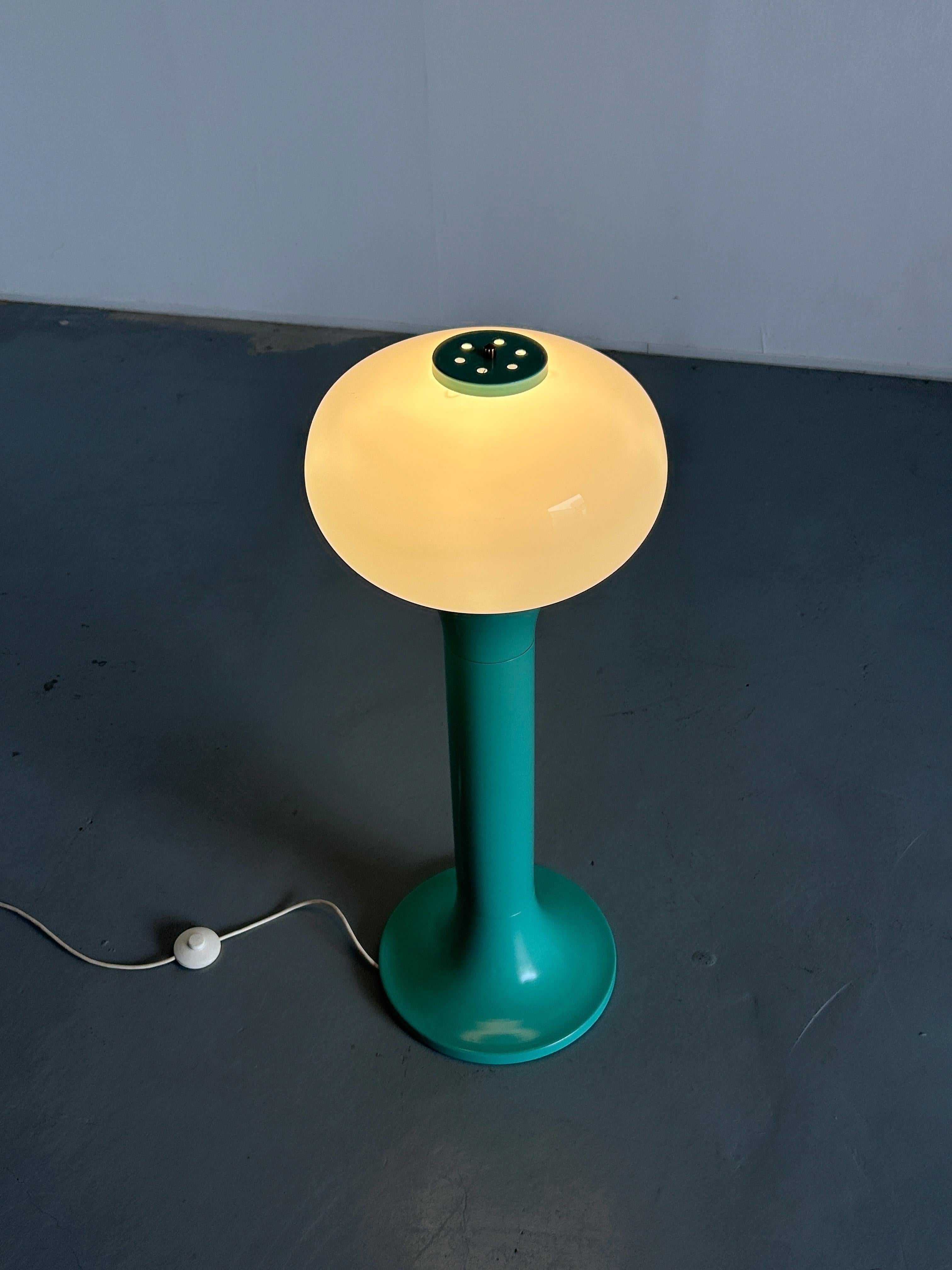 Metal Monumental Pop Art Mint Green Mid-Century Modern Floor Lamp, Space Age