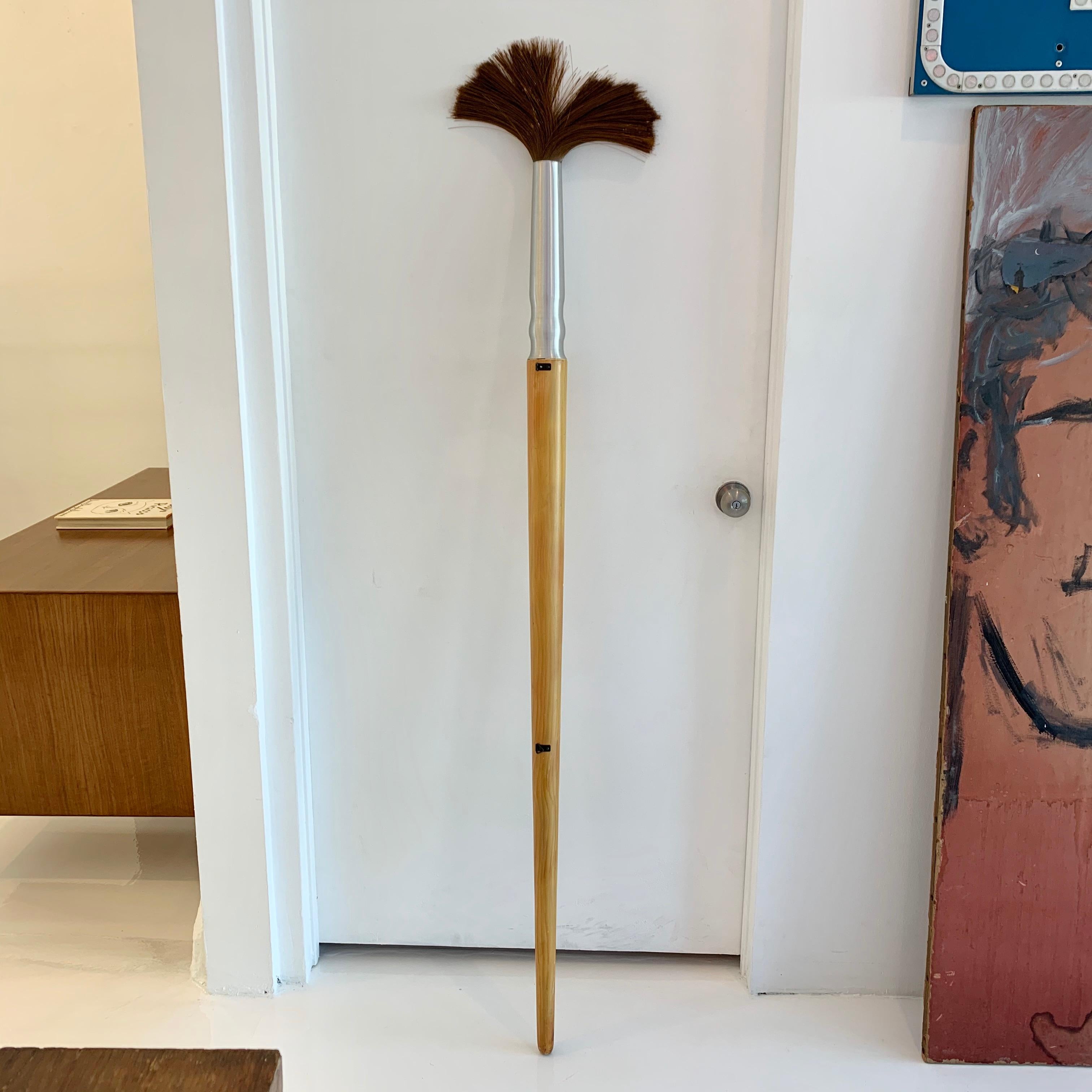 Massive 6 foot long pop art paint brush. Wood, chrome and bristles. In good vintage condition. Very unusual piece. Cool oversized object. 

  