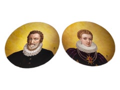 Monumental Porcelain Plates with Medici Busts, 1883