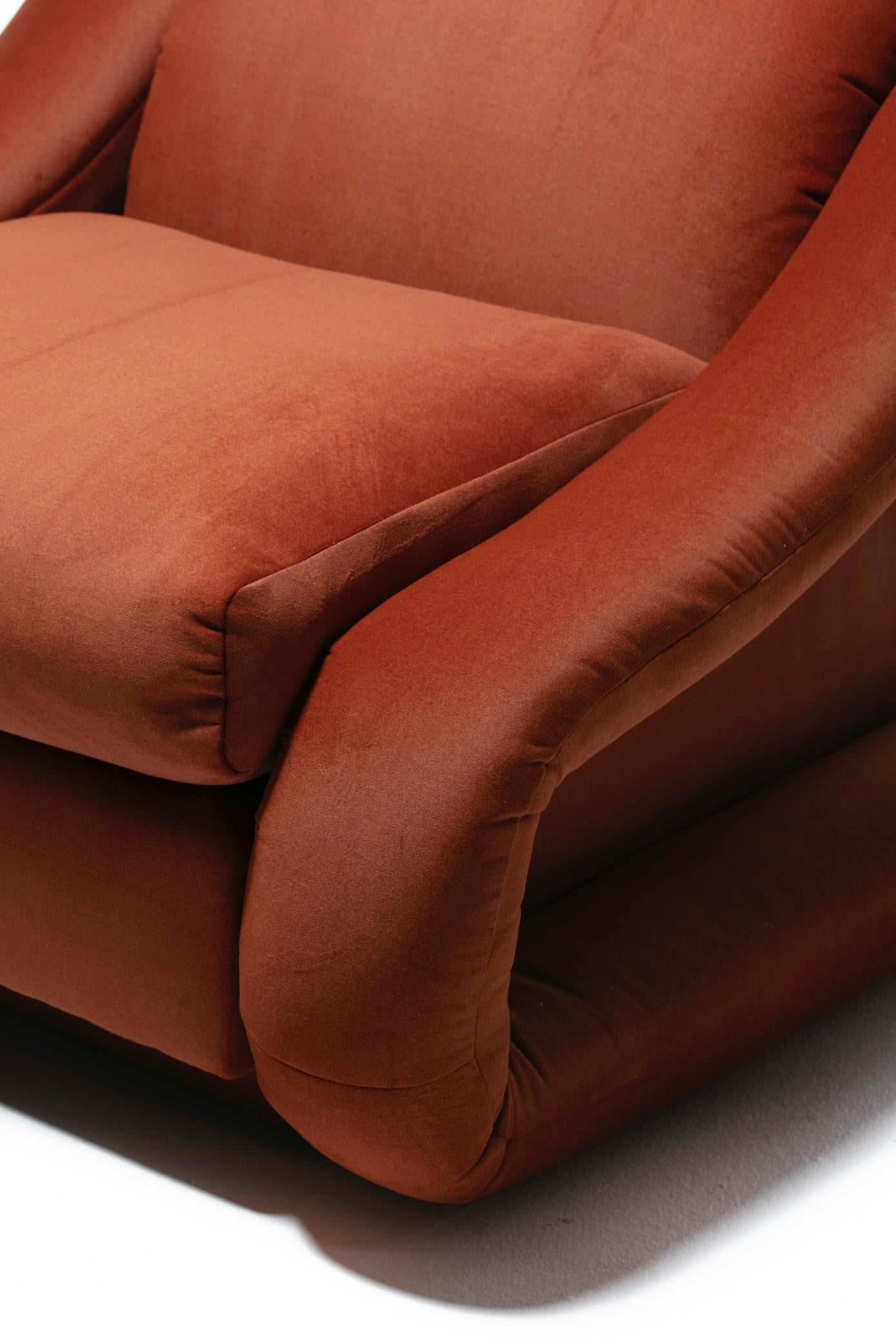Paire monumentale de chaises longues Weiman en tissu orange Marmalade en vente 8