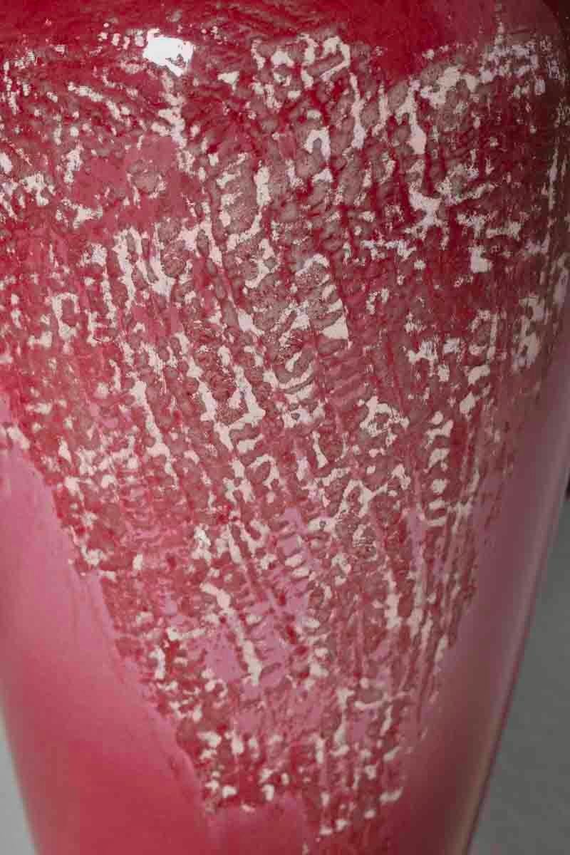 Facetté Monumentales lampes post-modernes en céramique rose framboise Sorbet de Sunset vers 1980 en vente