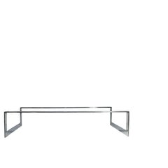 Monumentale tavolino postmoderno in acciaio di Leon Rosen per Pace